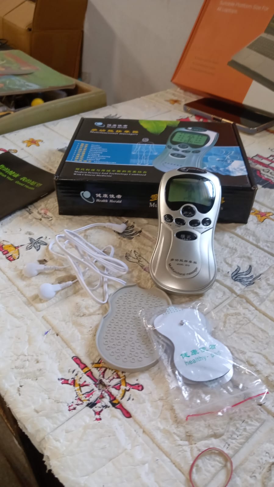 6728 Multifunctional Massager, Acupuncture Machine Electric Digital Therapy neck back electronic pulse full body massager Therapy Pulse Muscle Relax Massager & Meridian, 2 Electrode Pads, health care equipment, Massager Set (Adapter Not Included)