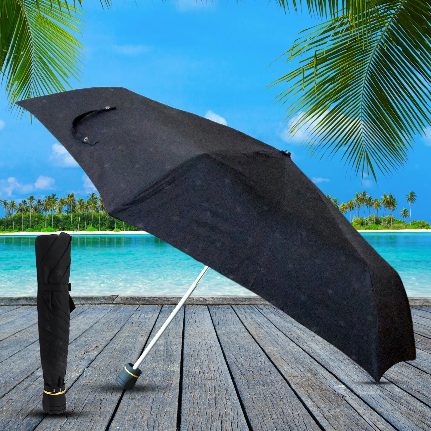 3-Fold Sun Protective Solid Foldable Outdoor Umbrella, Portable Sun, UV Protection Lightweight Rain Umbrella For Girls, Women, Men, Boys (1 pc)