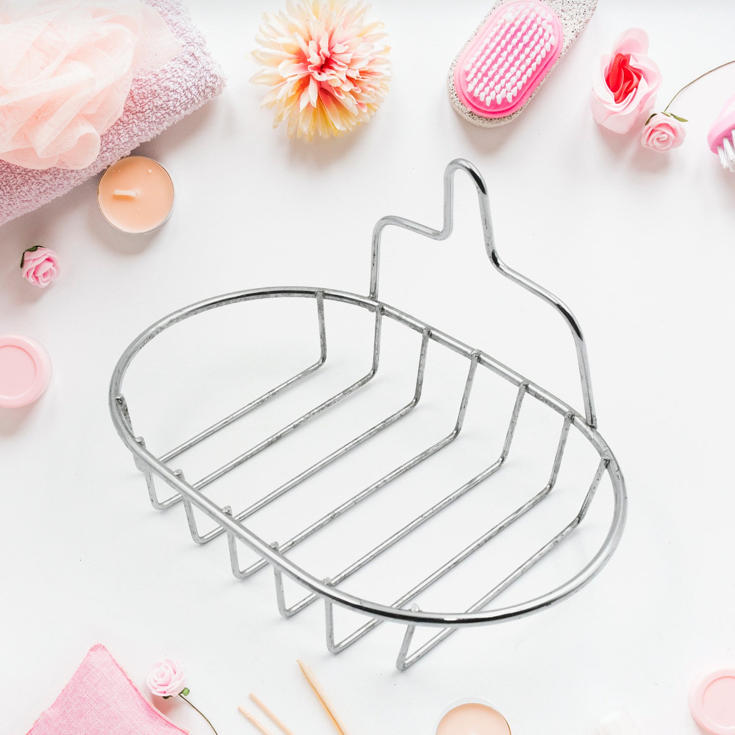 17637 Kitchen, Bathroom Stainless Steel, Soap Dish Holder Wall Hanging Soap Storage Rack