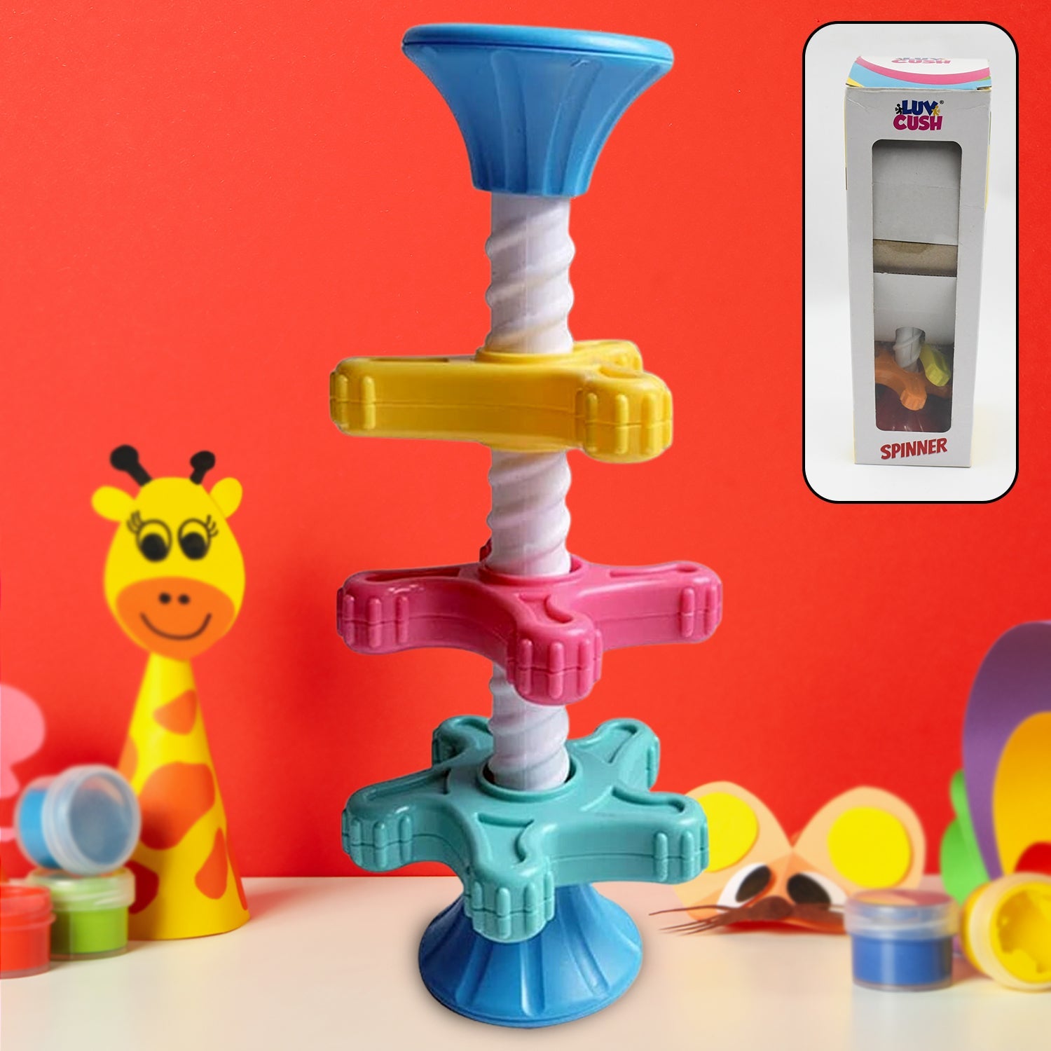 17995 Baby Toy, Mini Spinner, Educational Toy, Tower, Kids Spinning Toy, Puzzle Funny Rotating Tower Toy High Quality Gift for Baby Brain Game Mini Capable of Developing Big Brains Toy (1 Pc)