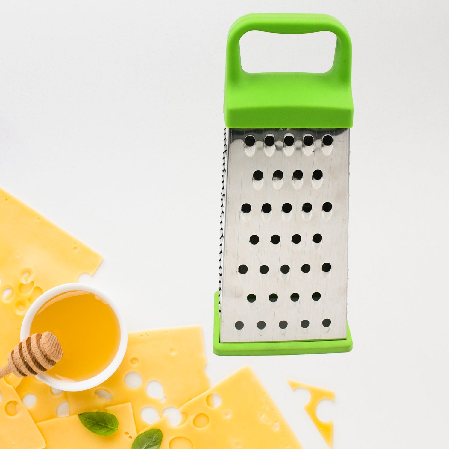 5585 Miracle 5 In 1 Multifunctional Stainless Steel, Cheese Grater With Handle Stainless Steel Material Food Grater For Carrot, Cheese, Panner, Lemon or orange Peel and other Vegetable & Fruit