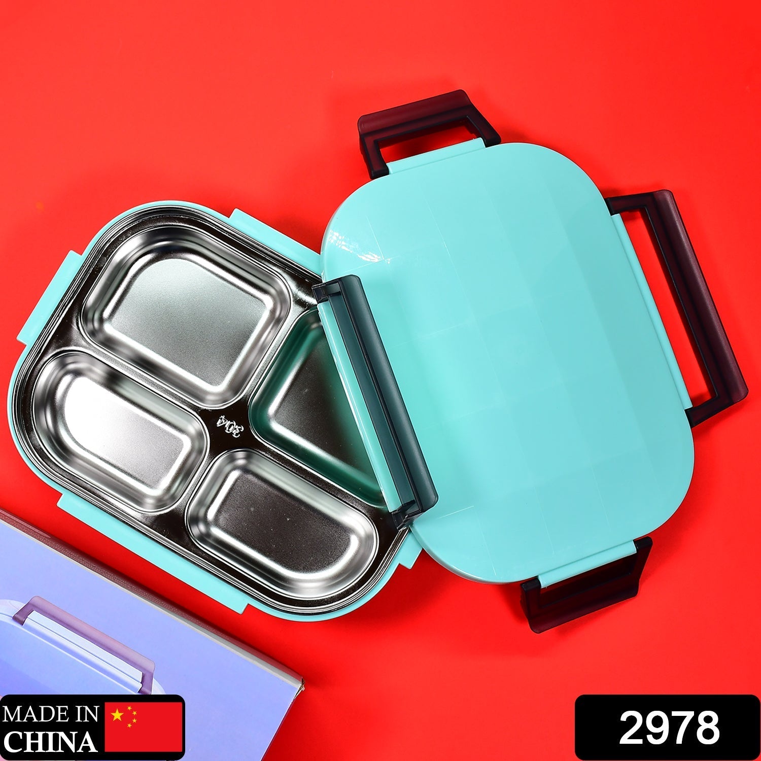 2978 Lunch Box for Kids and adults, Stainless Steel Lunch Box with 4 Compartments.