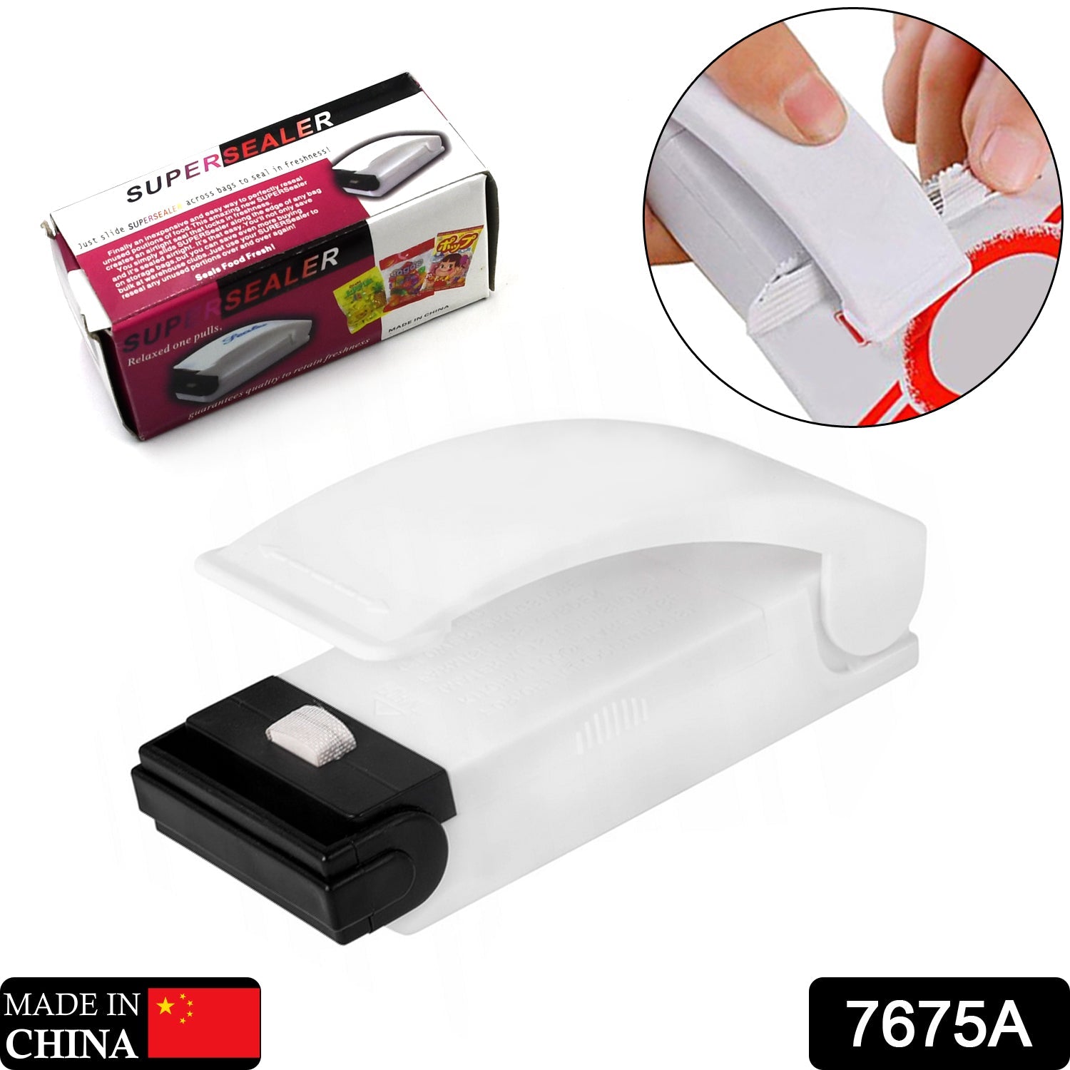 7675A Multifunctional Household Mini Portable Super Sealer Handy Plastic Bag Sealer Sealing Machine