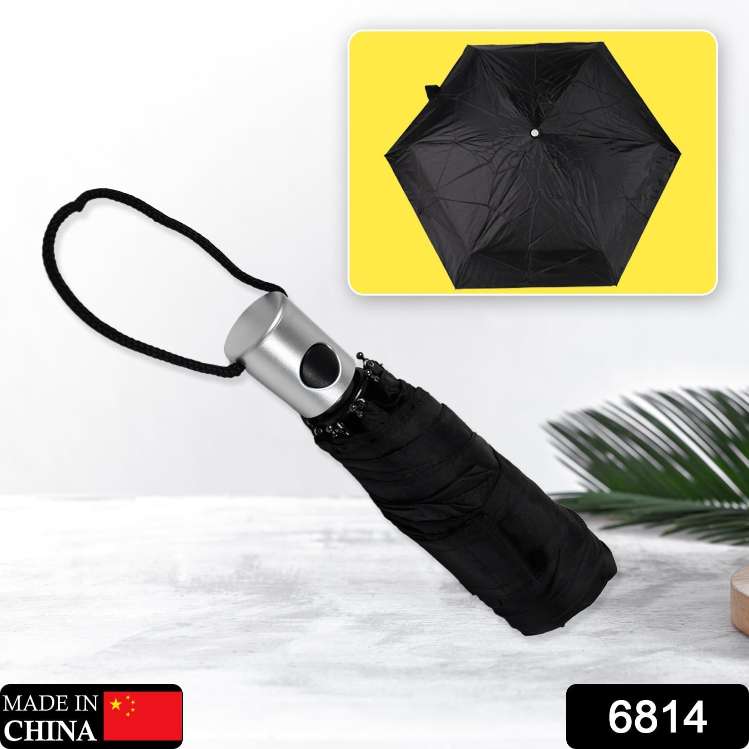 6814 Travel Inverted Umbrella Compact Windproof Umbrella Sun & Rain Umbrella for Men & Women