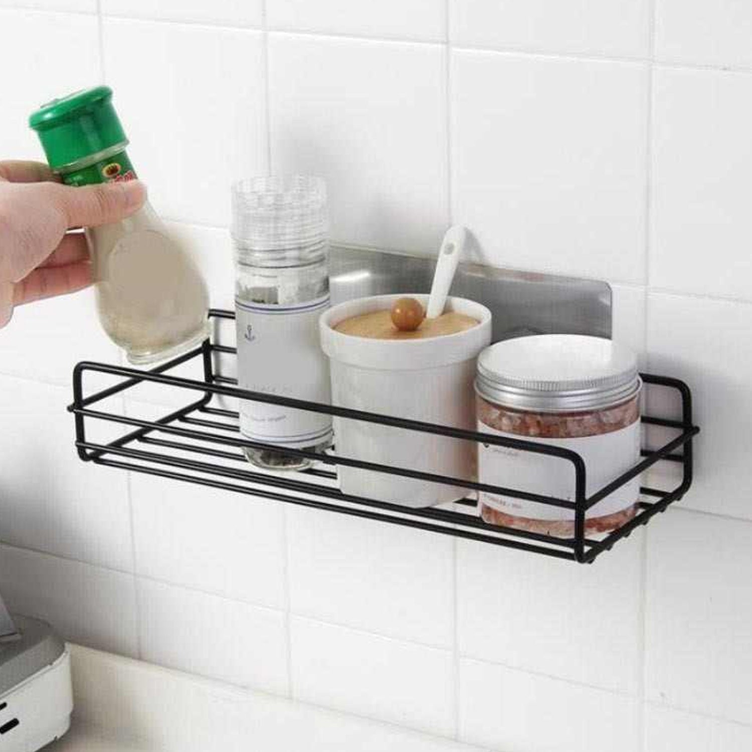 1764 Multipurpose Wall Mount Metal Bathroom Shelf and Rack for Home and Kitchen.