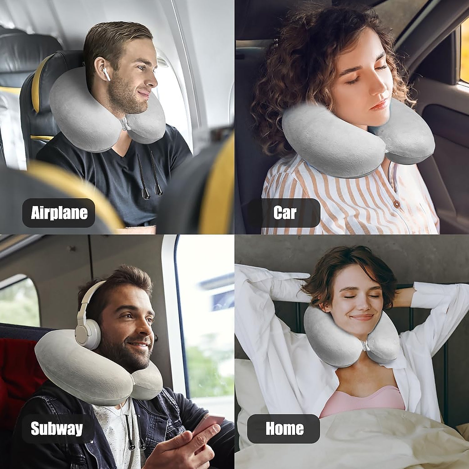 8528 Soft Neck Pillow for Car, Home, Airplane Travel, Travel Neck Pillow for Sleeping & Travel Essentials for Neck Rest Multipurpose Comfortable Head Rest Neck Holder Pillow (1 Pc)