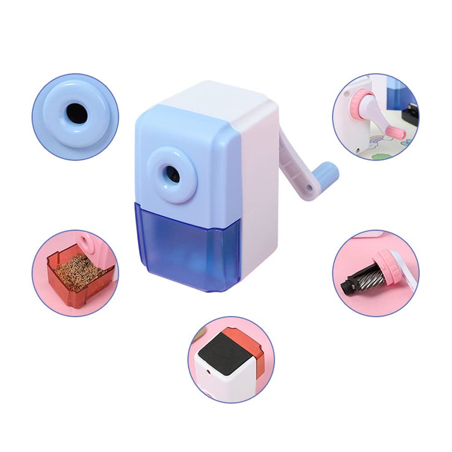 4169 Pen Pencil Sharpener | Simple Student Office Pencil Sharpener | Fashionable and Convenient Non-Slip Base Pencil Sharpener,Lightweight Manual Sharpener, Non-Slip Handle (1 Pc)