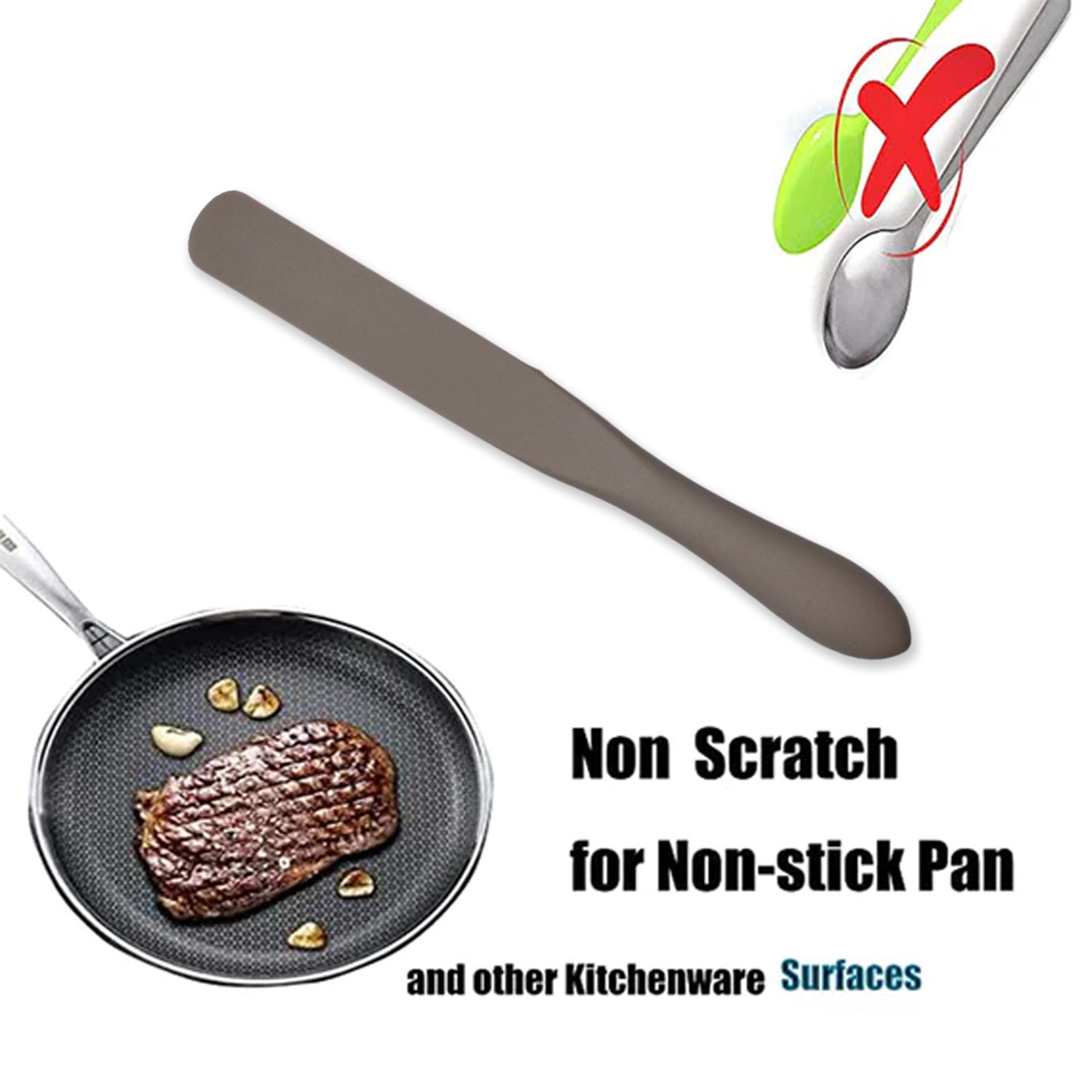 5420 SILICON NON-STICK HEAT RESISTANT KITCHEN BUTTER KNIFE SPATULA PREMIUM SILICON ITEM SPATULA (21CM)