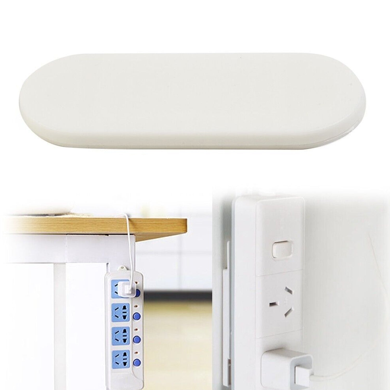 1212 Self Adhesive No Hole Wall Mount, Reusable, Non Residue Plug Organizer For Home Office & Multiuse Device, Wall Socket Holder Power Strip Holder Wall Mount Wall Hanging