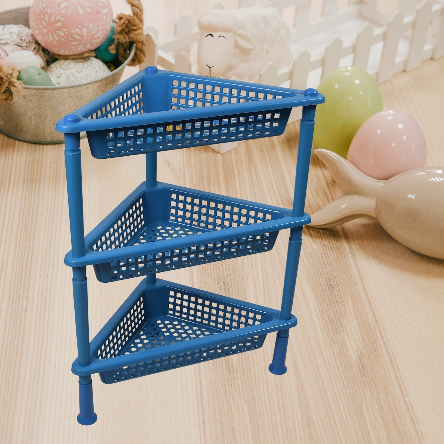2812 Triangle Storage Plastic 3-Tier Rack Shelf For Kitchen, Living Room, Bathroom, Office