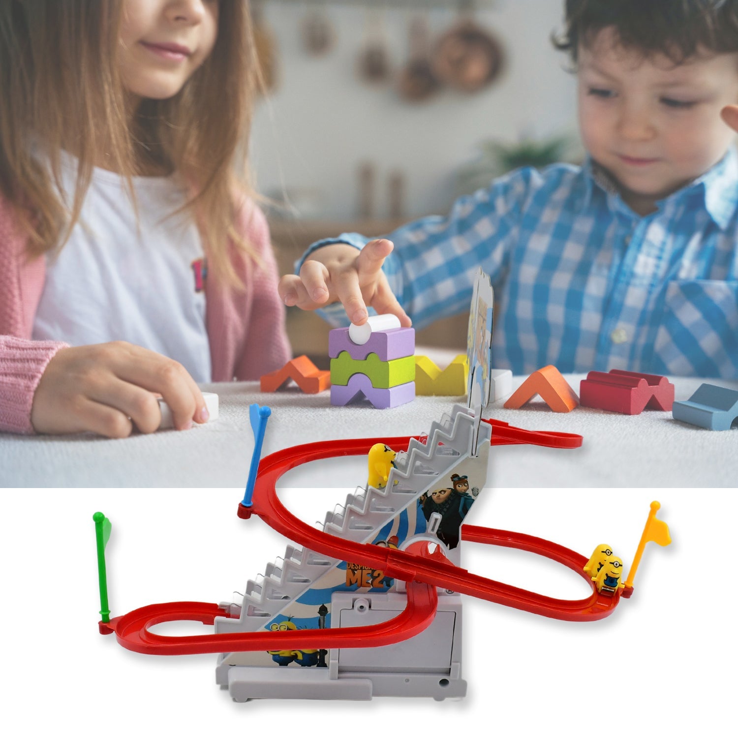 4480 Ducks Climb Stairs Toy Roller Coaster, Electric Duck Chasing Race Track Set, Fun Duck Stair Climbing Toy with Flashing Lights Music and 3 Ducks, Small Ducks Climbing Toys