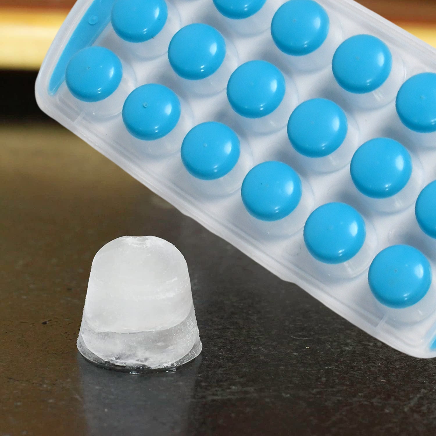 5353 Smart Push Pop Out Round Shape Mini Ice Cube Trays with Flexible Silicone Bottom | Round Shape Silicone Chocolate Mold Maker Ice Cube Tray Freeze Mold