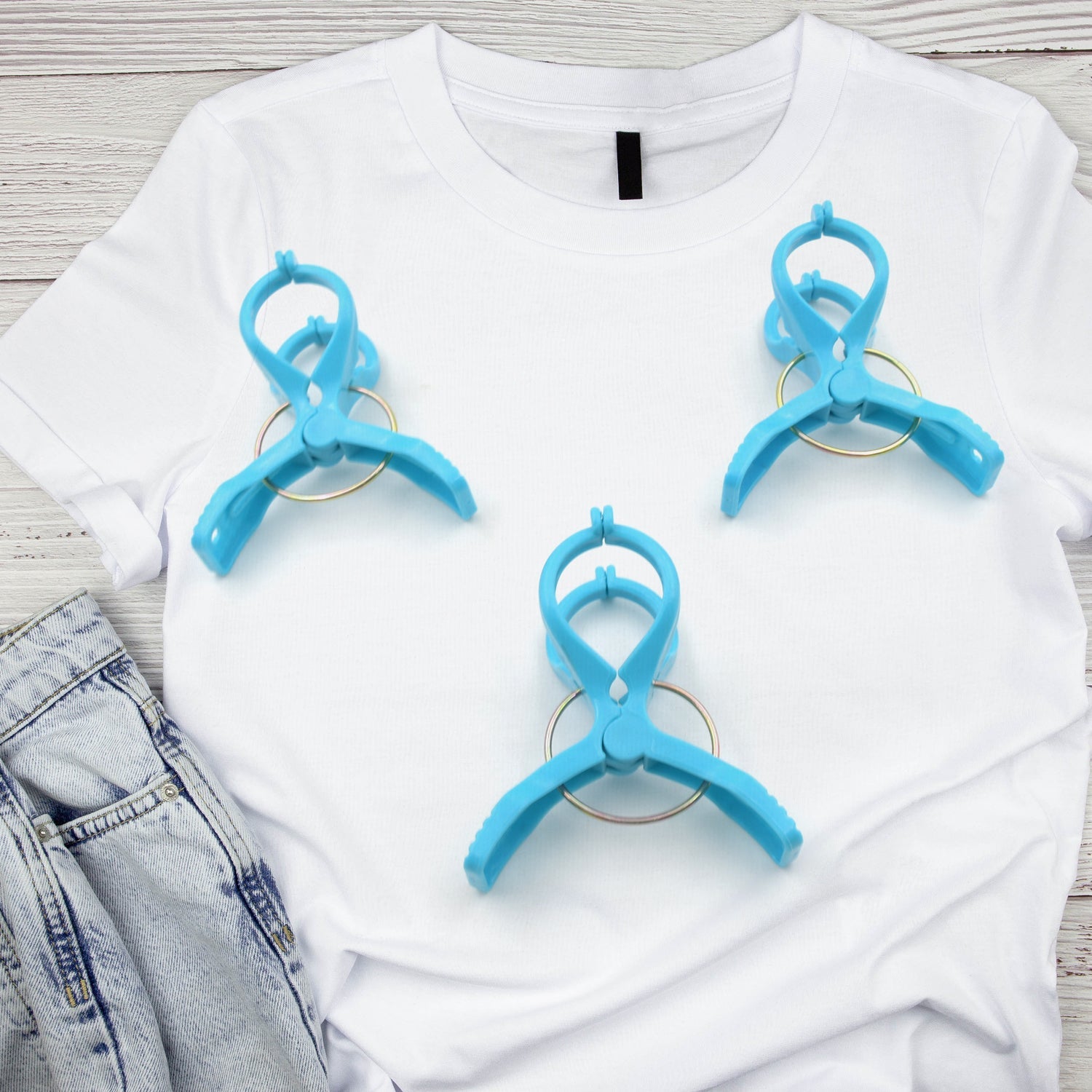 6998 Big Multifunction Plastic Heavy Quality Cloth Hanging Clips, Plastic Laundry Clothes Pins Set of 3 Pieces