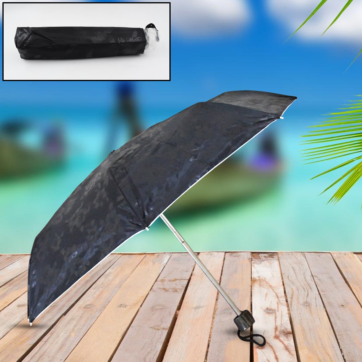 3-Fold Sun Protective Solid Foldable Outdoor Umbrella, Portable Sun, UV Protection Lightweight Rain Umbrella For Girls, Women, Men, Boys (1 pc)