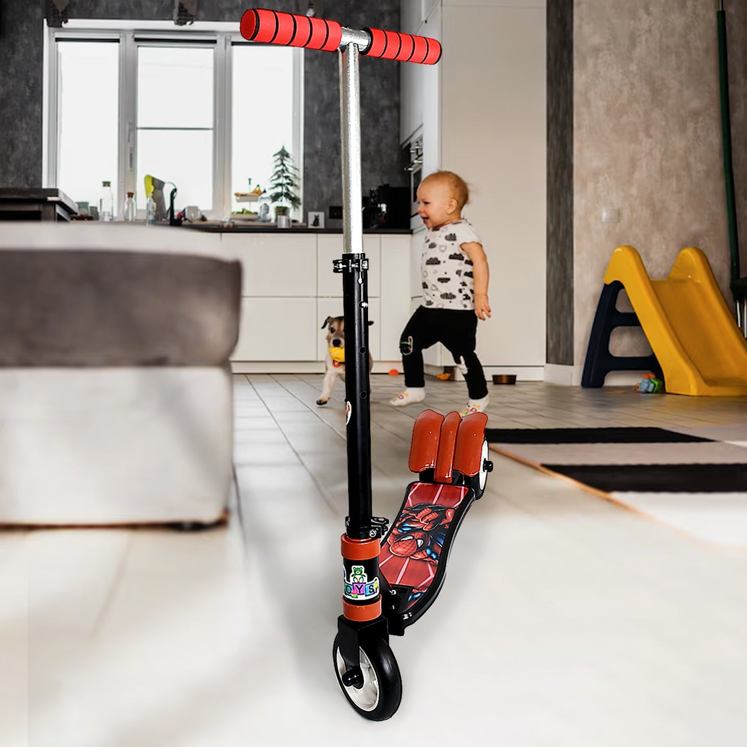 Basic Kids Ride On Leg Push Scooter for Boys and Girls (4 - 8 Years Old Kids) Foldable Scooter Cycle with Height Adjustment for Boys and Girls Multicolor (1 Pc / 2 & 3 Wheel)