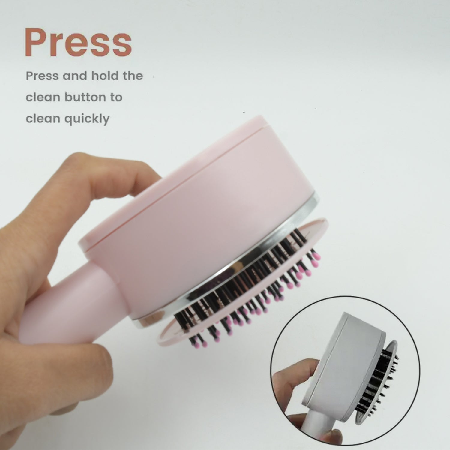 6034 Air Cushion Massage Brush, Airbag Massage Comb with Long Handle, Self-Cleaning Hair Brush, Detangling Anti-Static for All Hair