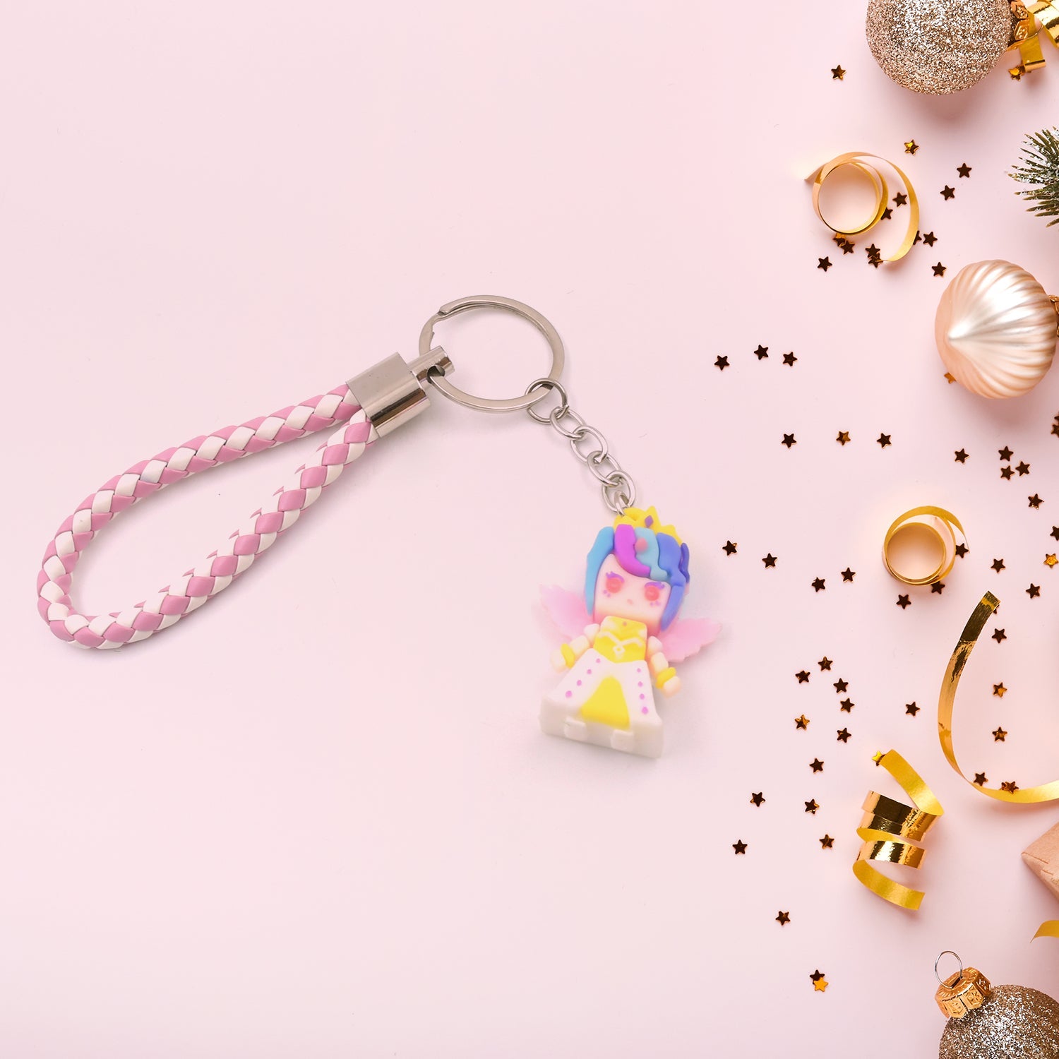 8837 Cute Keychain With Card Gift - Keychain Accessories Key Chain Backpack Charms Car Keys Keychain for Kids Girls, Unicorn Toy and Charm Key- Chain for Bag / Door Key- Ring / car Key- Ring / Party Favor (Mix Color & Design 1 Pc )