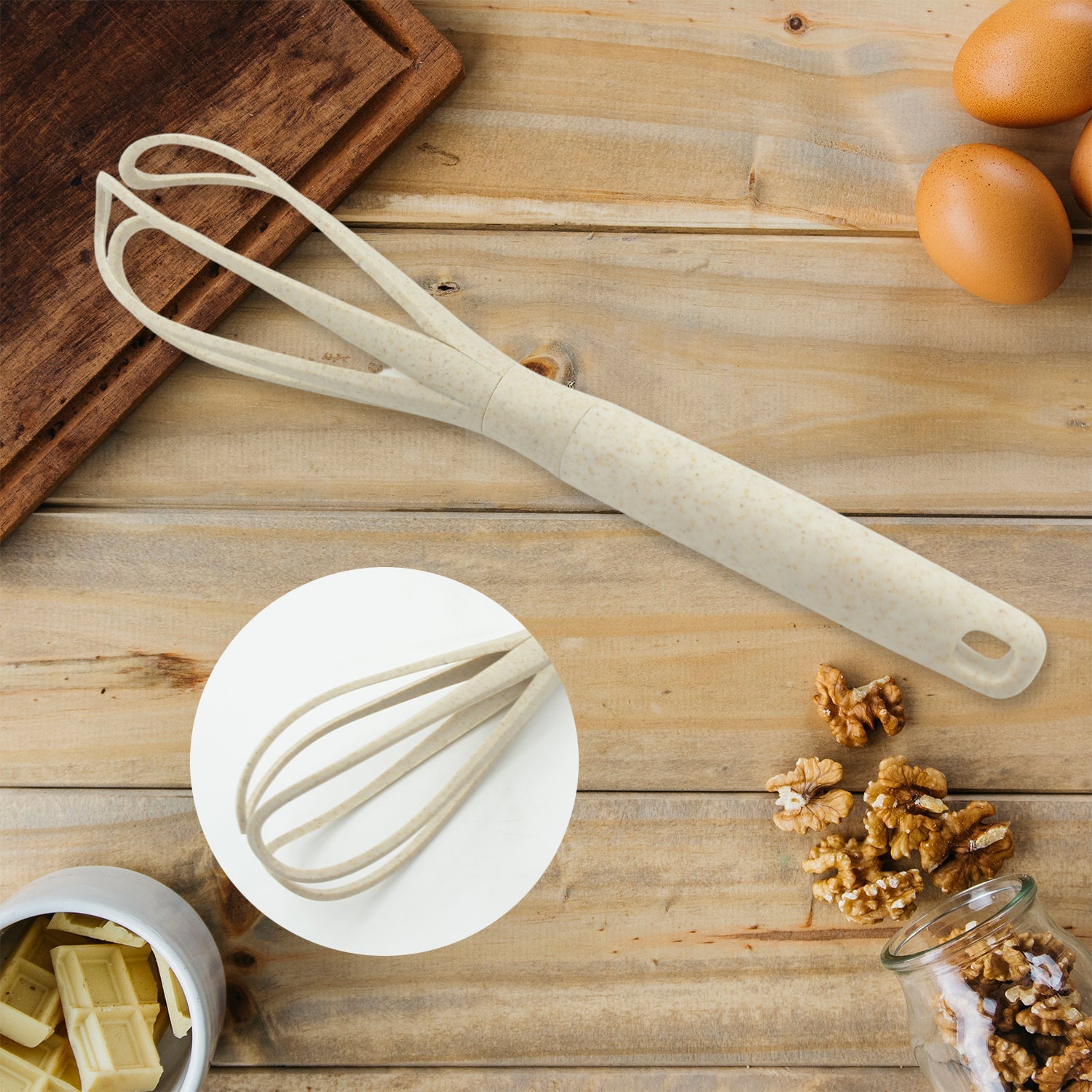 Plastic Kitchen Accessories Whisk , Pasta Spoon & Soup Spoon Heat Resistant Non Stick Spoons Kitchen Cookware Items (1 Pc )