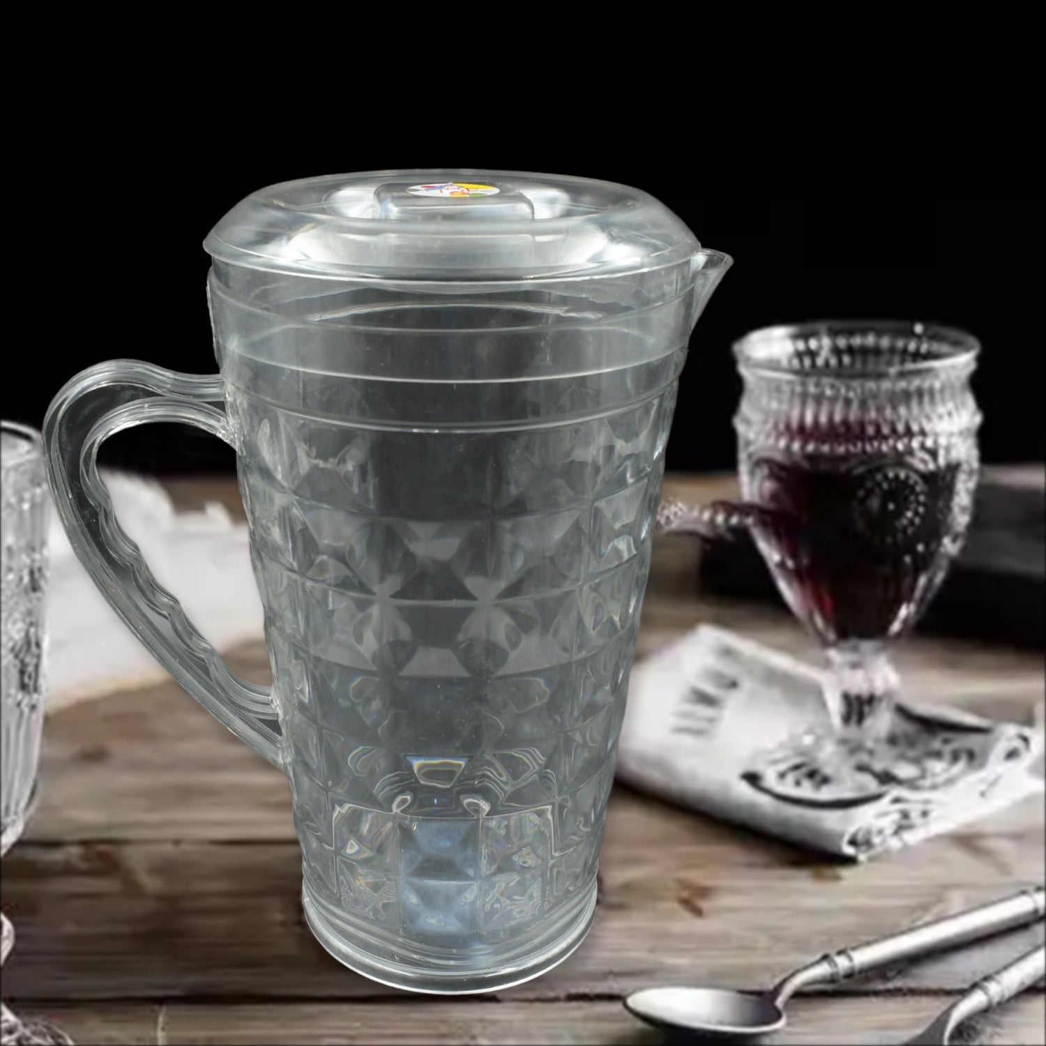 3692 Mocktail Pet Jug Plastic Jug With lid, Drinking Beverage Jag, Transparent Tableware Reusable BPA Free, Plastic Water jug for Home use, Perfect for Home, Restaurants