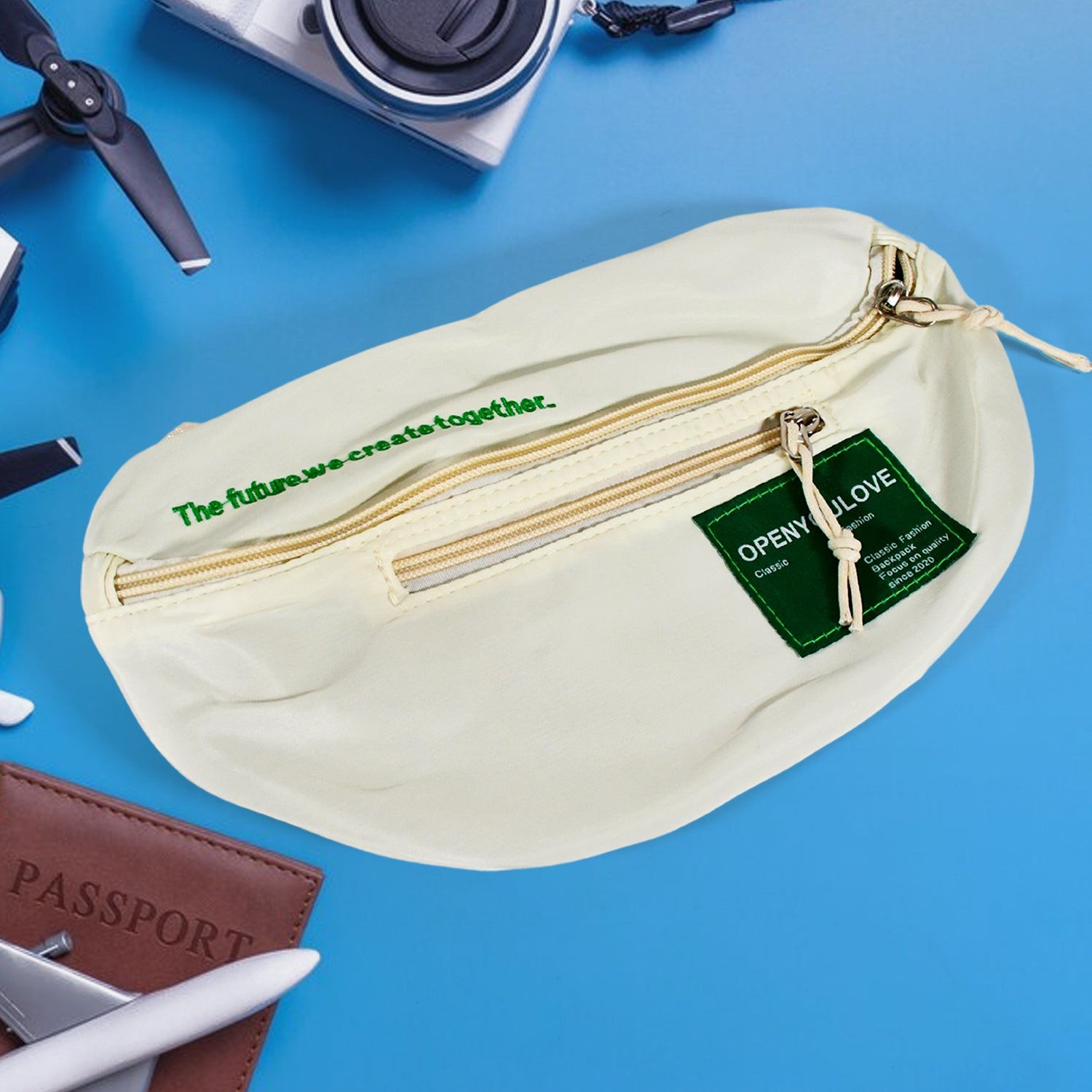 12847 Waist Bags For Men Women-Premium Stitching, Zippers Bag, Waterproof pocket, safe-Large Pack for Hiking Travel Camping Running Sports Outdoors, With Adjustable Strap Bag (Mix Design | 1 Pc)