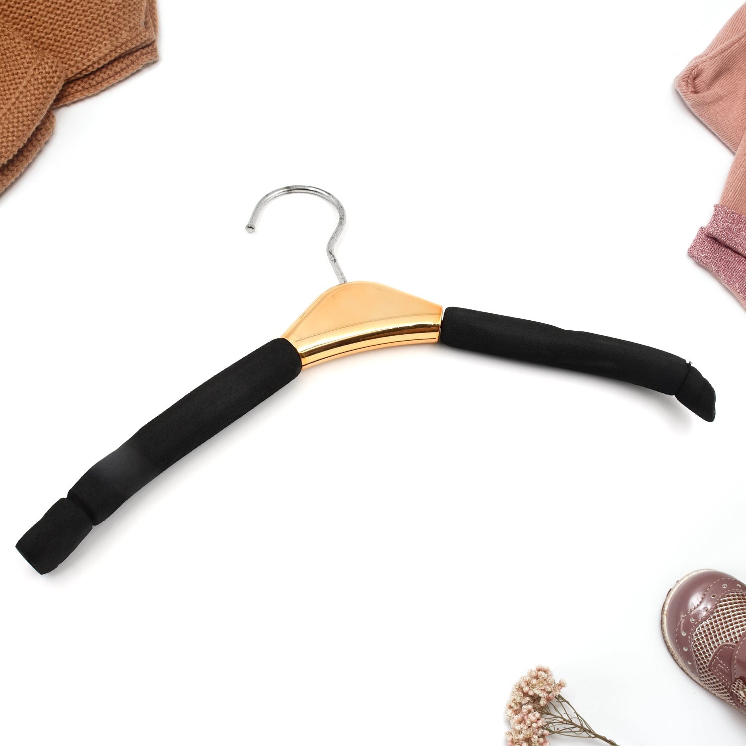 Solid Sponge Hanger Non-Slip Hanger Home No Trace Clothes Hanging Pants Clip Clothing Store Hangers, Clothes Hanger for Closet Wedding Dress Women, Men, Children Clothing (1 Pc / Mix Color)
