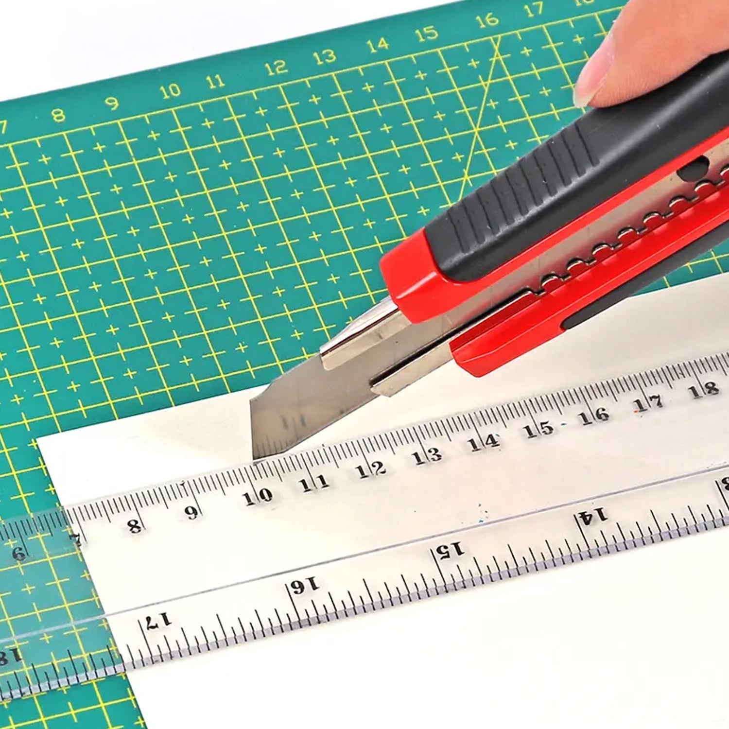 7532 Heavy Duty 18 mm Cutter Knife Set With Rubbered Handle With Extra Blades Best Use For Office and Home use