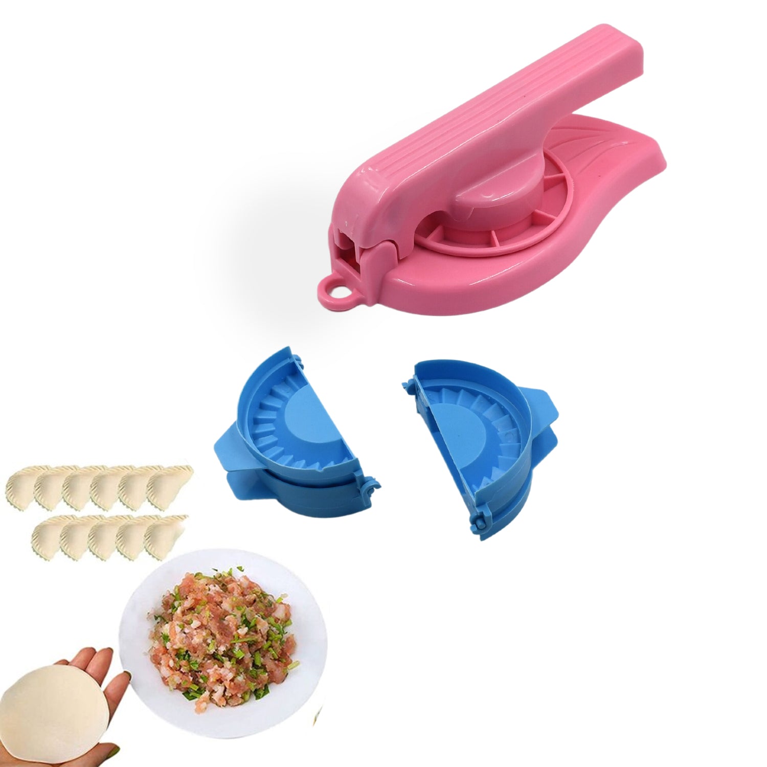 7014 Puri Press & Dough Press Set Dumpling Dough Press Pastry Maker Mould Mold & Puri Press Maker High Quality Kitchen Product Use For Gujiya Making ( 3 Pcs Set )