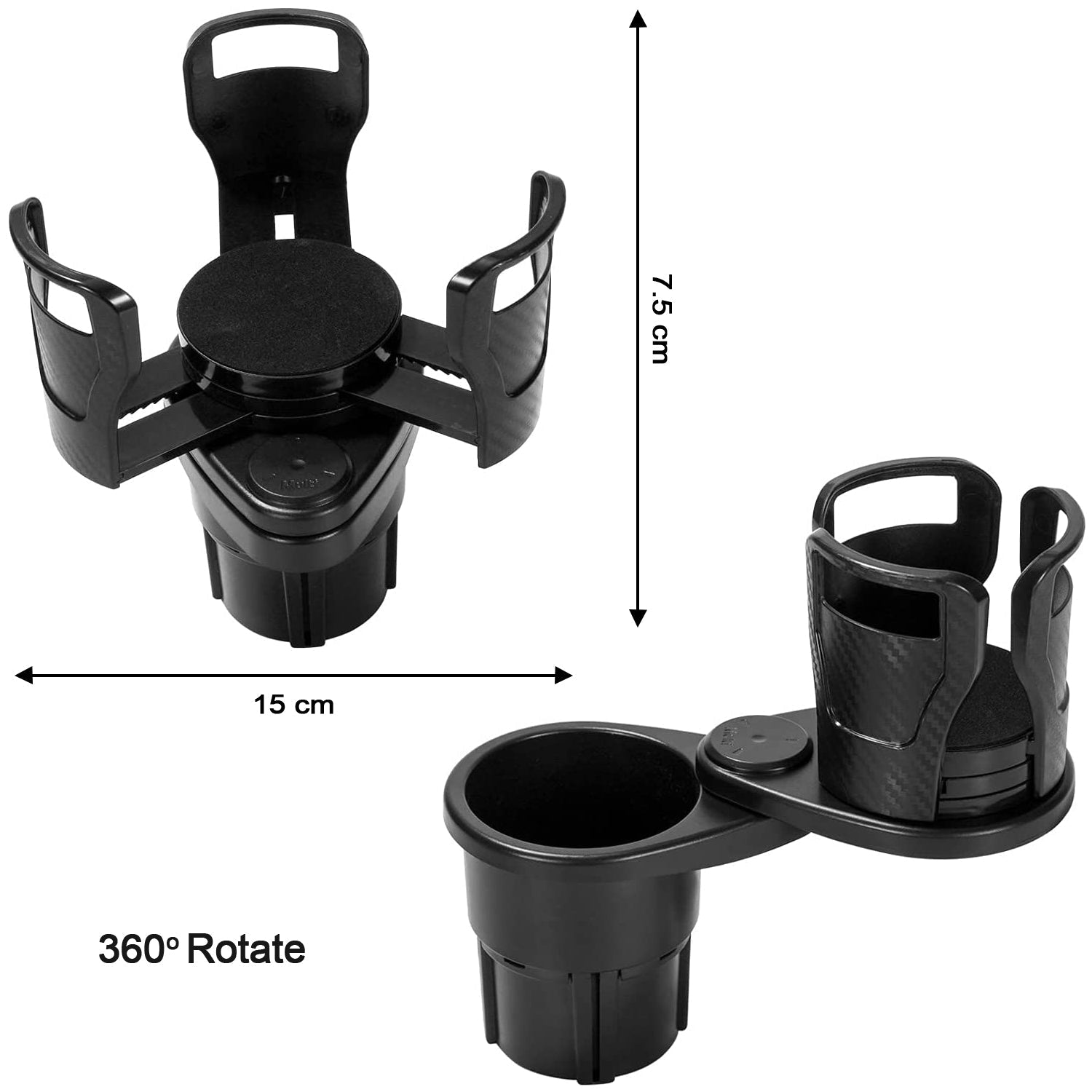 7623 Cup Holder, Seat Cup Holder Suitable for 20oz Water Bottles 2 in 1 Cup Holder Universal Vehicle Seat Bottle Mount with Set of Sponge Cushion for Vehicle