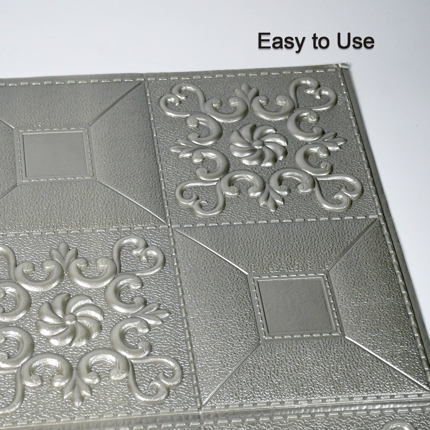 9277 Stone Design Wallpaper 3D Foam Wallpaper Sticker Panels I Ceiling Wallpaper For Living Room Bedroom I Furniture, Door I Foam Tiles (Blue Color) (Size - 73X73 cm)