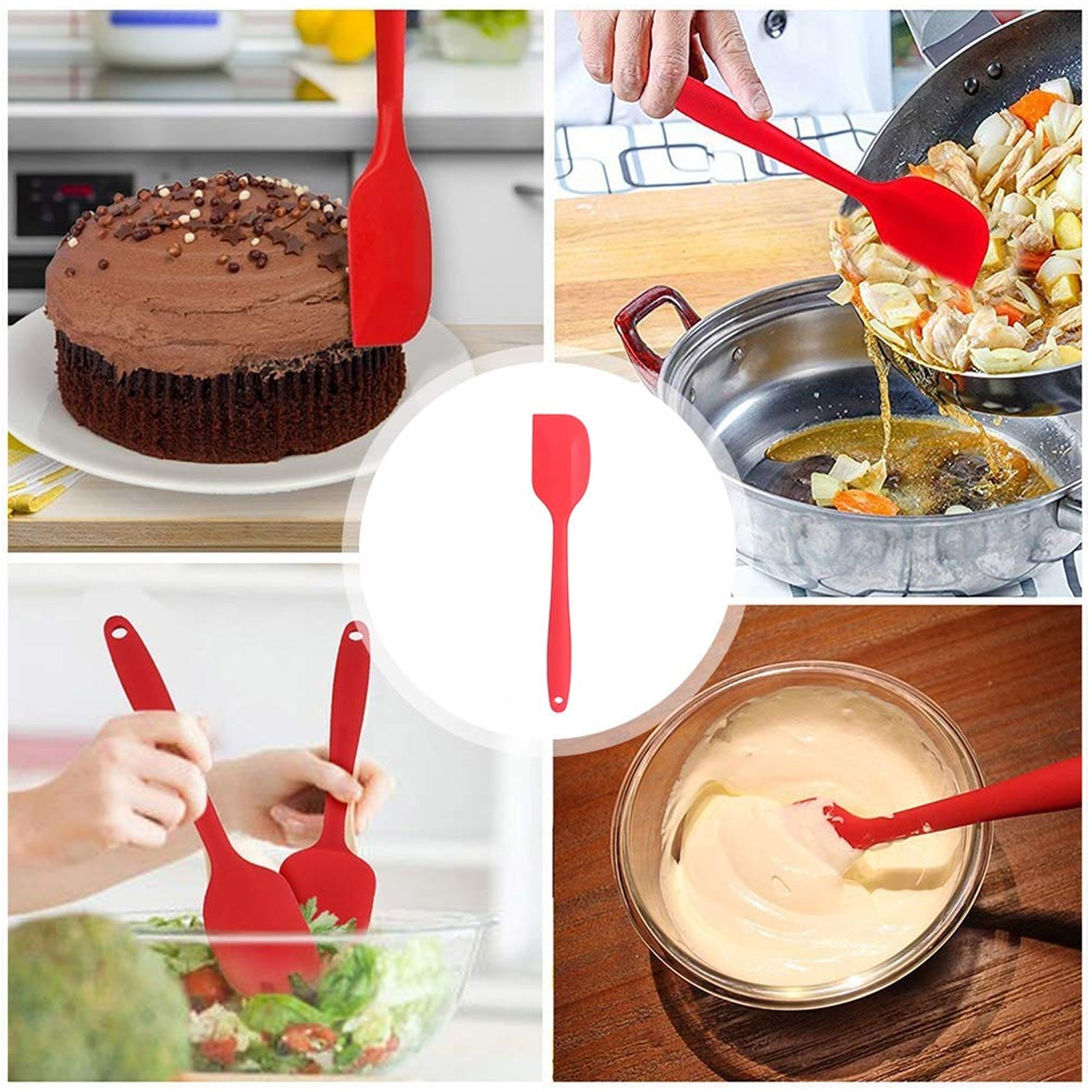 5448 SILICONE SPATULA NON-STICK CREAM SCRAPER PRACTICAL DURABLE HOUSEHOLD CAKE BREAD RUBBER SPATULA FOR COOKING BAKING (28cm)