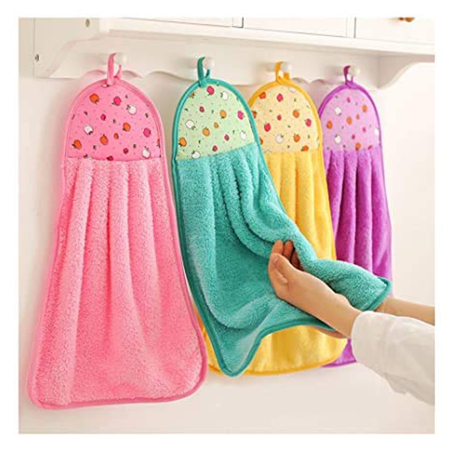 6203 Microfiber wash Basin Hanging Hand Kitchen Towel Napkin Microfiber Cloth Cartoon Animal Hanging Dishcloths Kitchen Accessories ( 1pc )