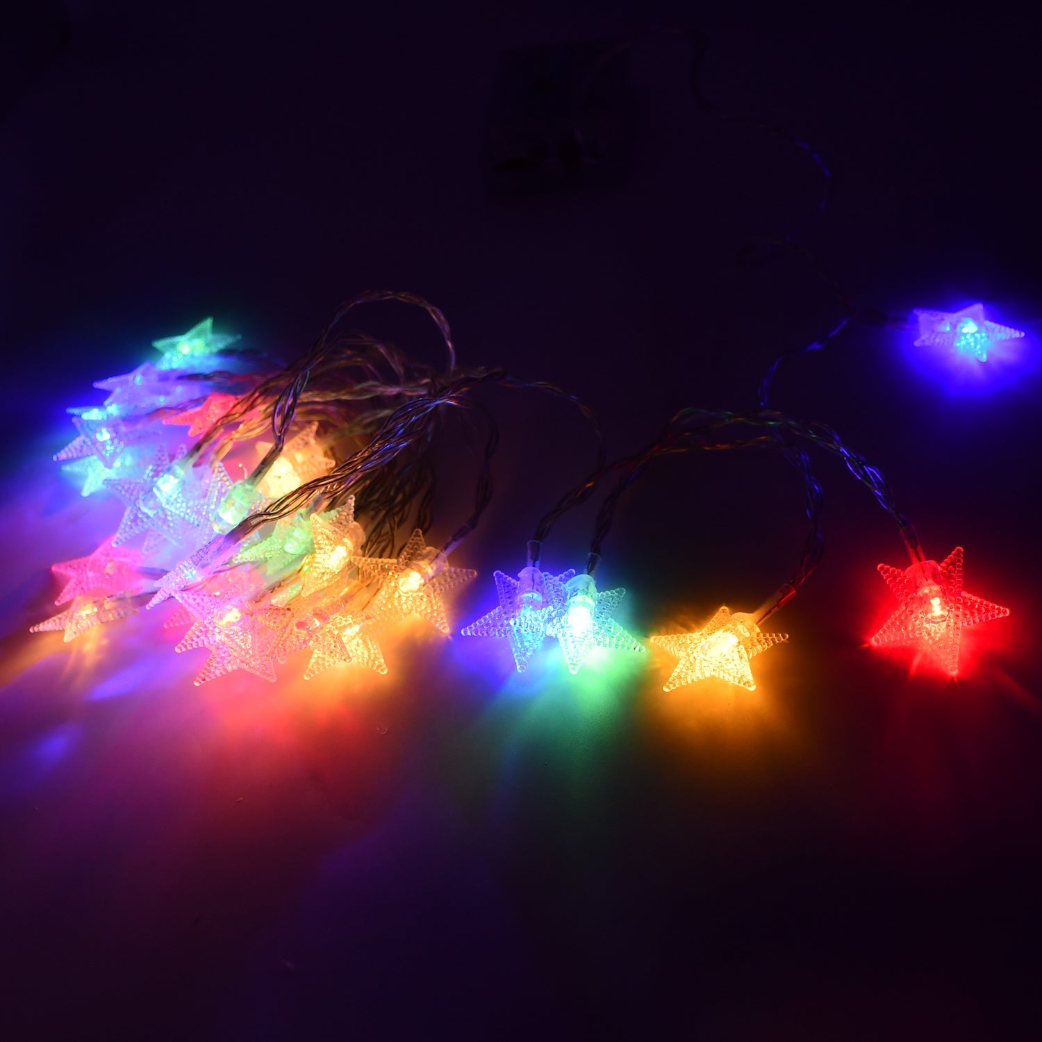 6603 28 LED / Star 3.9 Meter Star Shape Led Light Battery Operated with Flashing Modes for Home Decoration, Kids Room, Waterproof Diwali & Wedding LED Christmas Light Indoor and Outdoor Light ,Festival Decoration (Multicolor Battery Not Included 3.9Mtr)