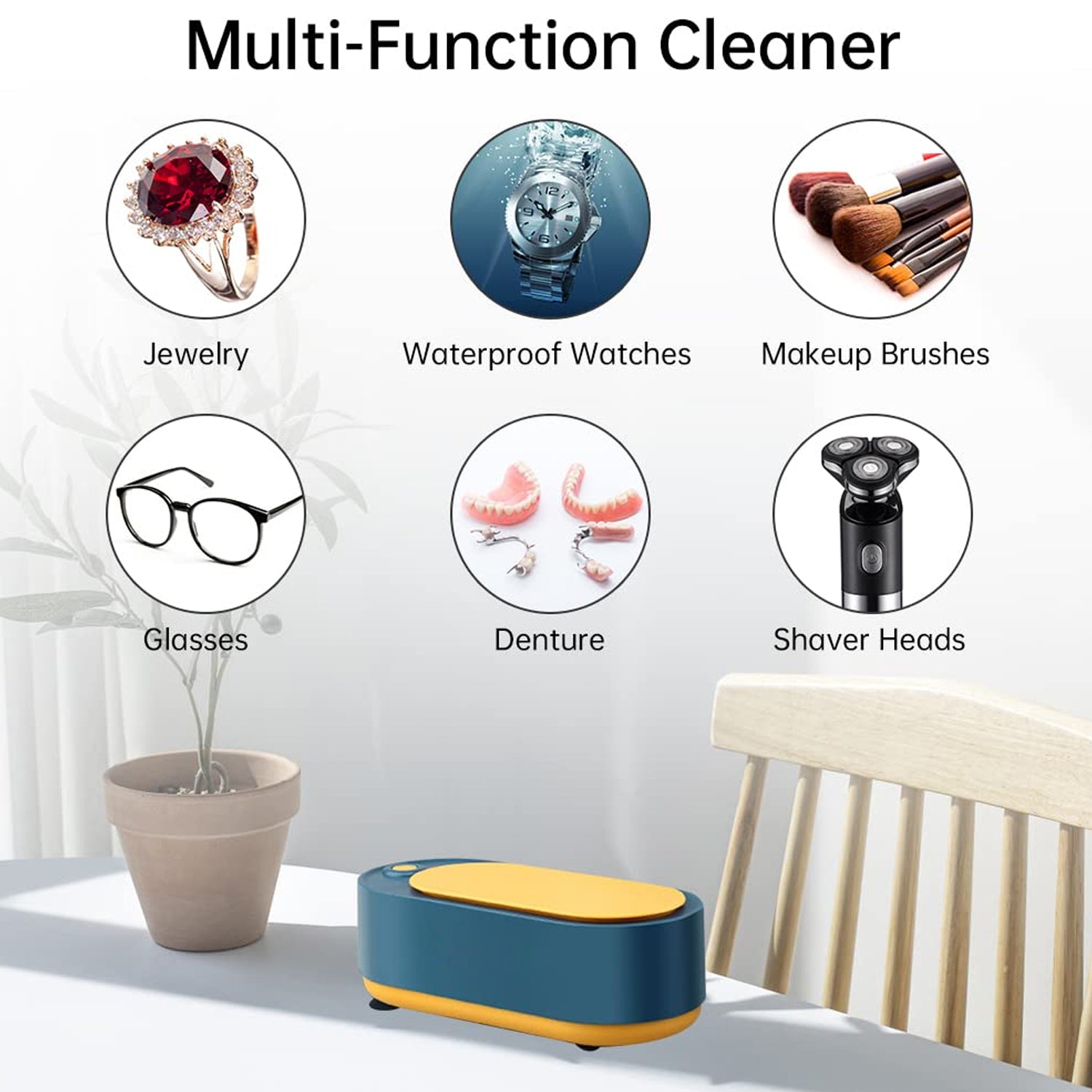 12916 Ultrasonic Jewelry, Cleaner, Ultrasonic Cleaning Machine, Portable Jewelry Cleaning Machine for Jewelry, Ring, Silver, Retainer, Glasses, Watches, Coins, High Frequency Vibration Machine google/ optical cleaner machine (USB Operated)