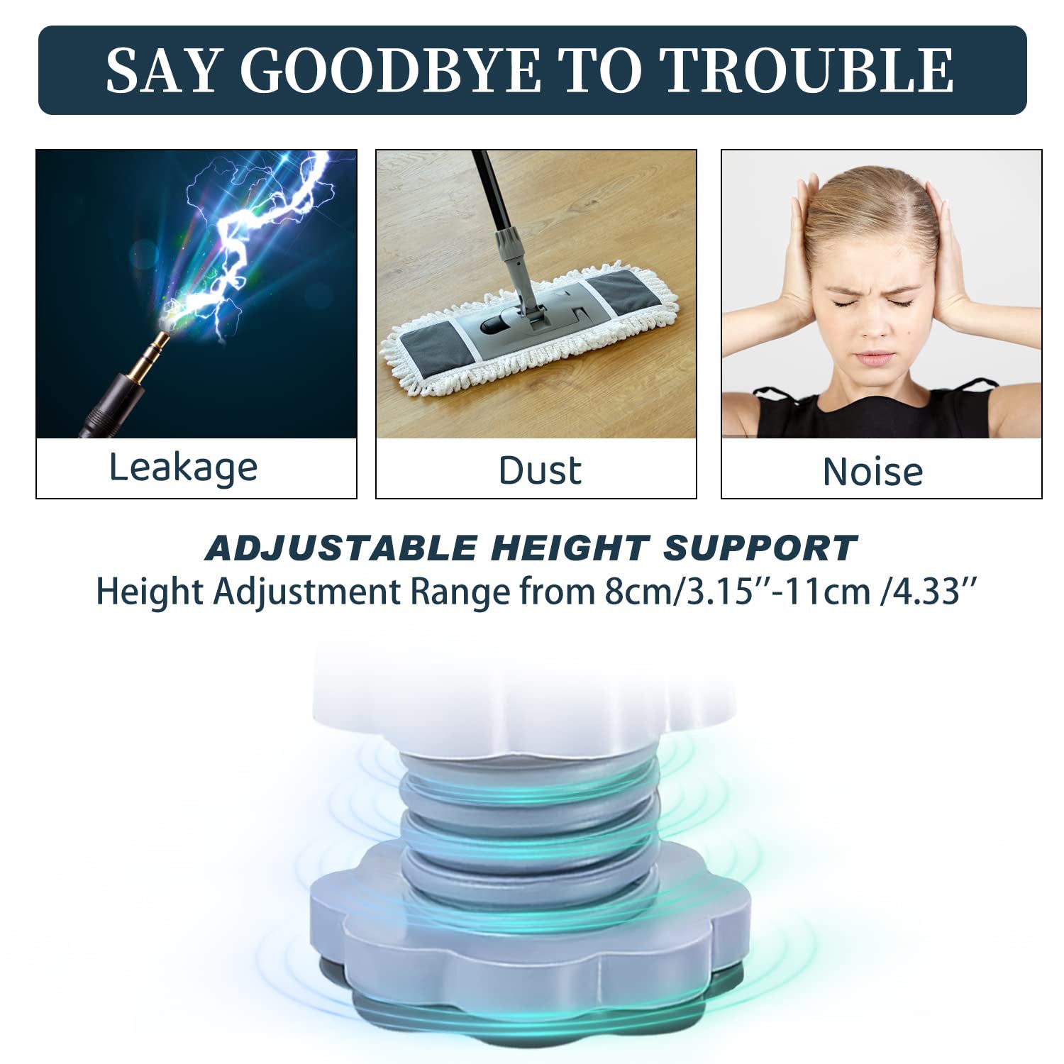 Washing machine support, anti vibration washing machine support adjustable washer anti vibrasion pads, washer & dryer pedestals, Washing Machine Accessory Anti- Skid Pad PVC Lifting Pad Non-Slip ( 4 Pc Set | 1Pc )