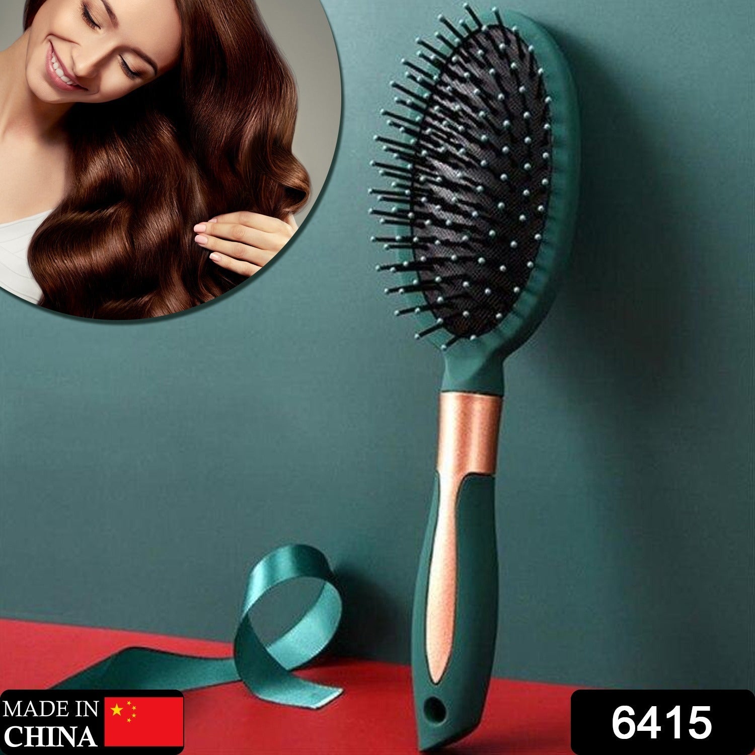 6415 Massage Comb, Air Cushion Massage Hair Brush Ergonomic Matt Disappointment for Straight Curly Hair Cushion Curly Hair Comb for All Hair Types, Home Salon DIY Hairdressing Tool (1 Pc)