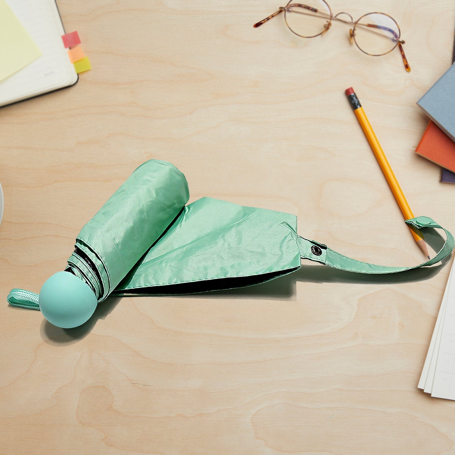 9534 5 Fold Manual Open Umbrella With Capsule Case | Windproof, Sunproof & Rainproof with Sturdy Steel Shaft & Wrist Straps | Easy to Hold & Carry | Umbrella for Women, Men & Kids