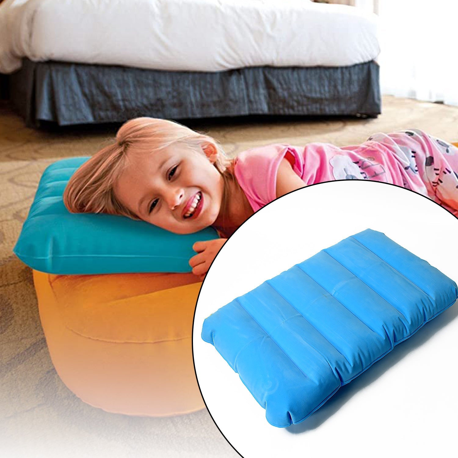 8525 Inflatable Camping Pillows, Travelling Air Pillow Soft Comfortable Air Inflatable Travel Pillow (48×30 Cm / 1 pc)