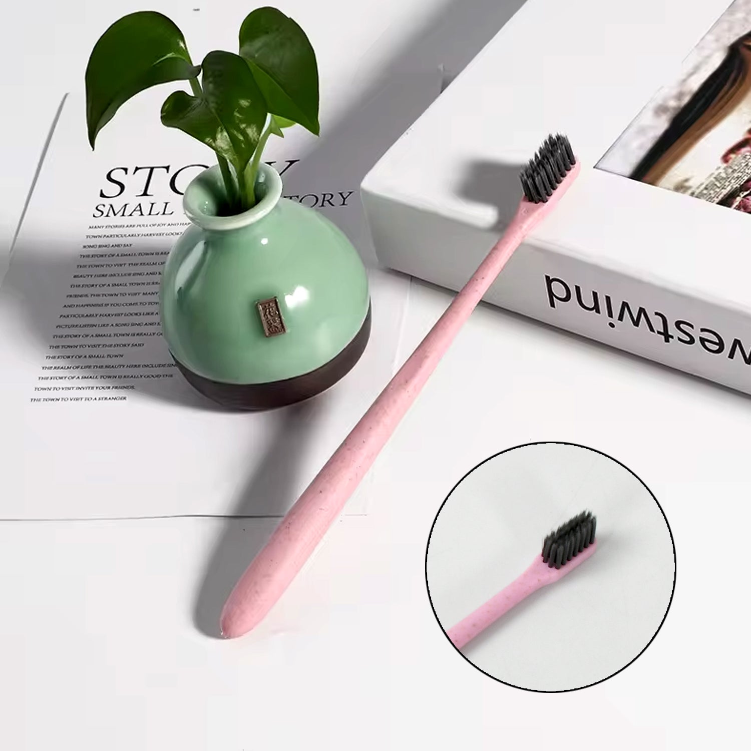 12985 Soft Toothbrush With Toothbrush Cover Cleaner Scraper for Men and Women, Kids, Adults Plastic Toothbrush Cover / Case / Holder (1 Pc / Mix Color)