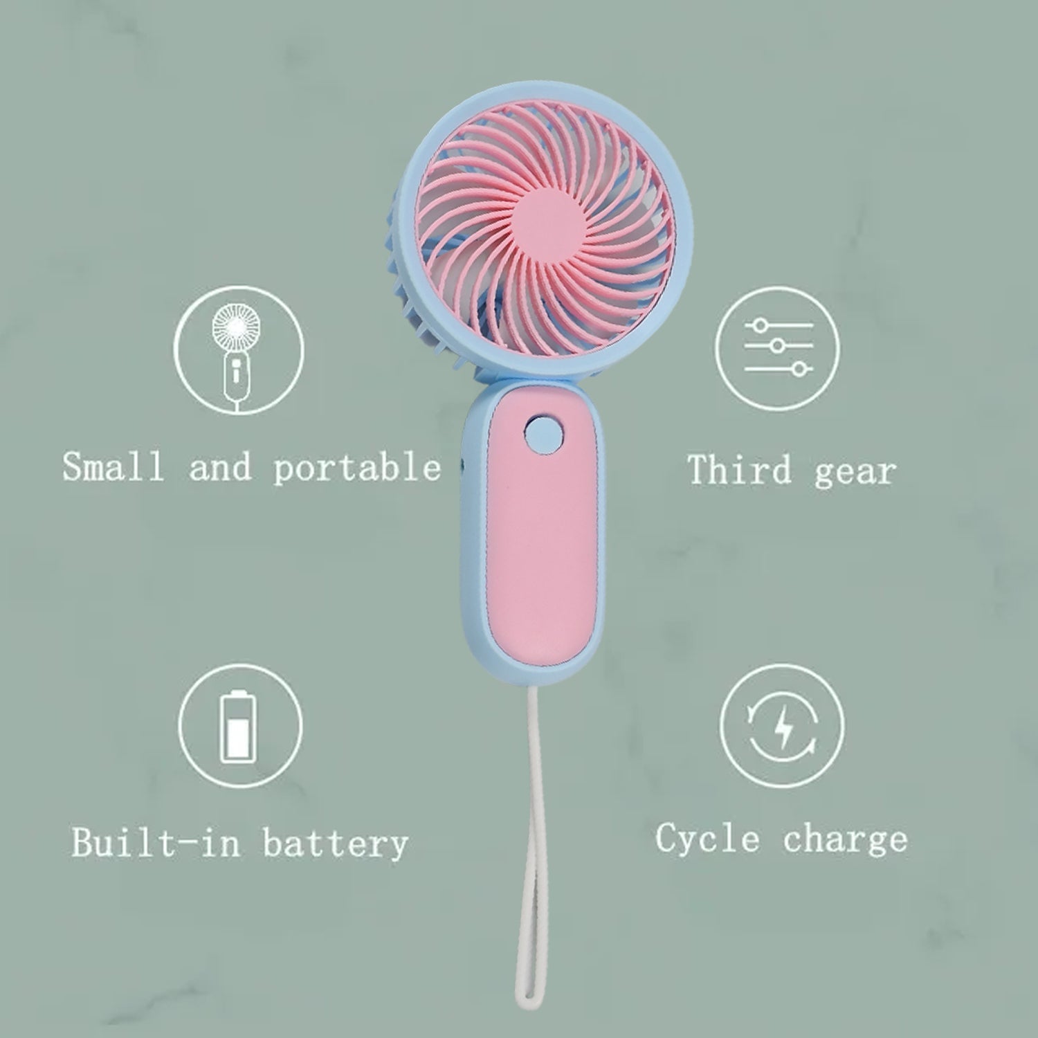 4800 Mini Handheld Fan Portable Rechargeable Mini Fan Easy to Carry, for Home, Office, Travel and Outdoor Use