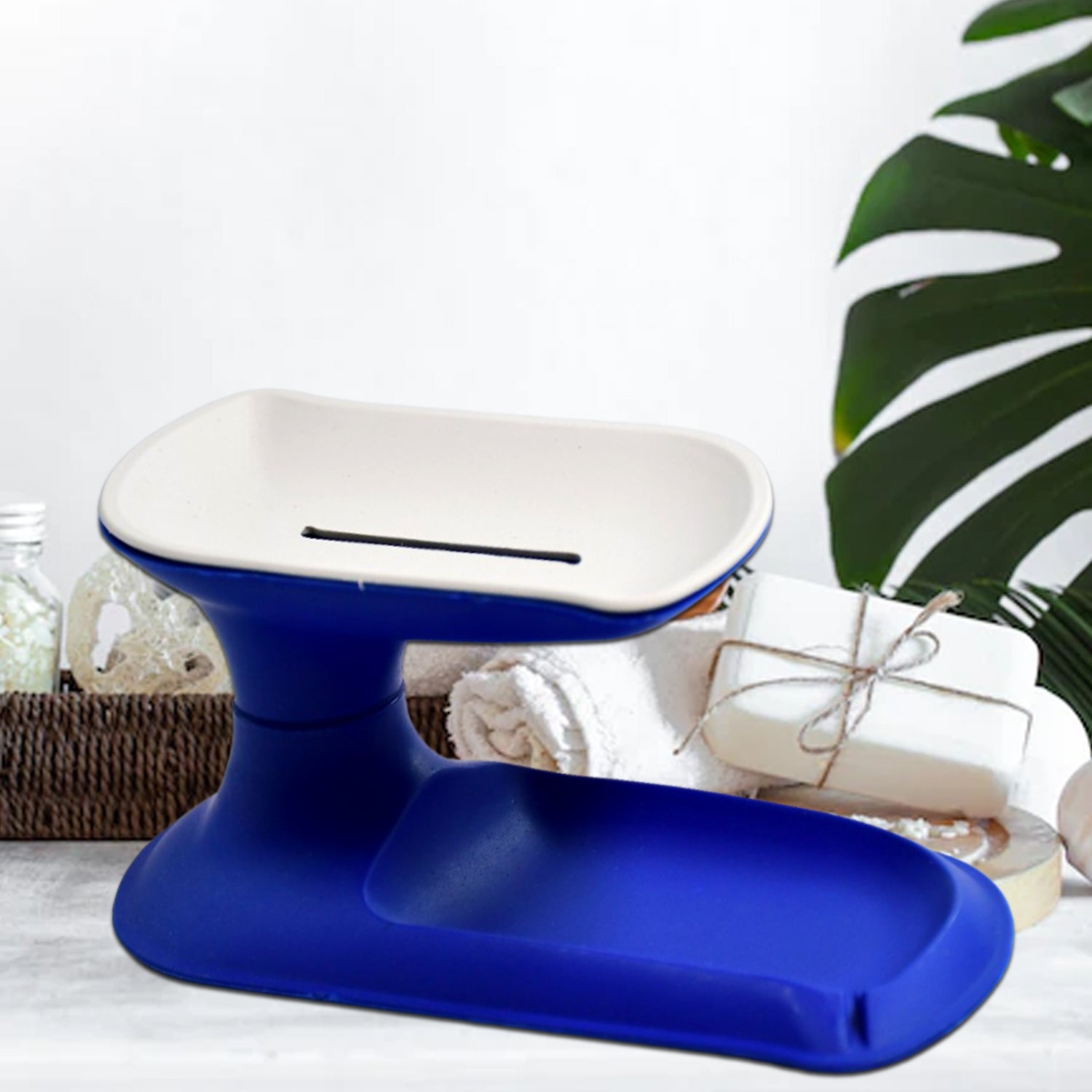 4932 Plastic Double Layer Soap Dish Holder| Decorative Storage Holder Box for Bathroom, Kitchen, Easy Cleaning ,Soap Saver.