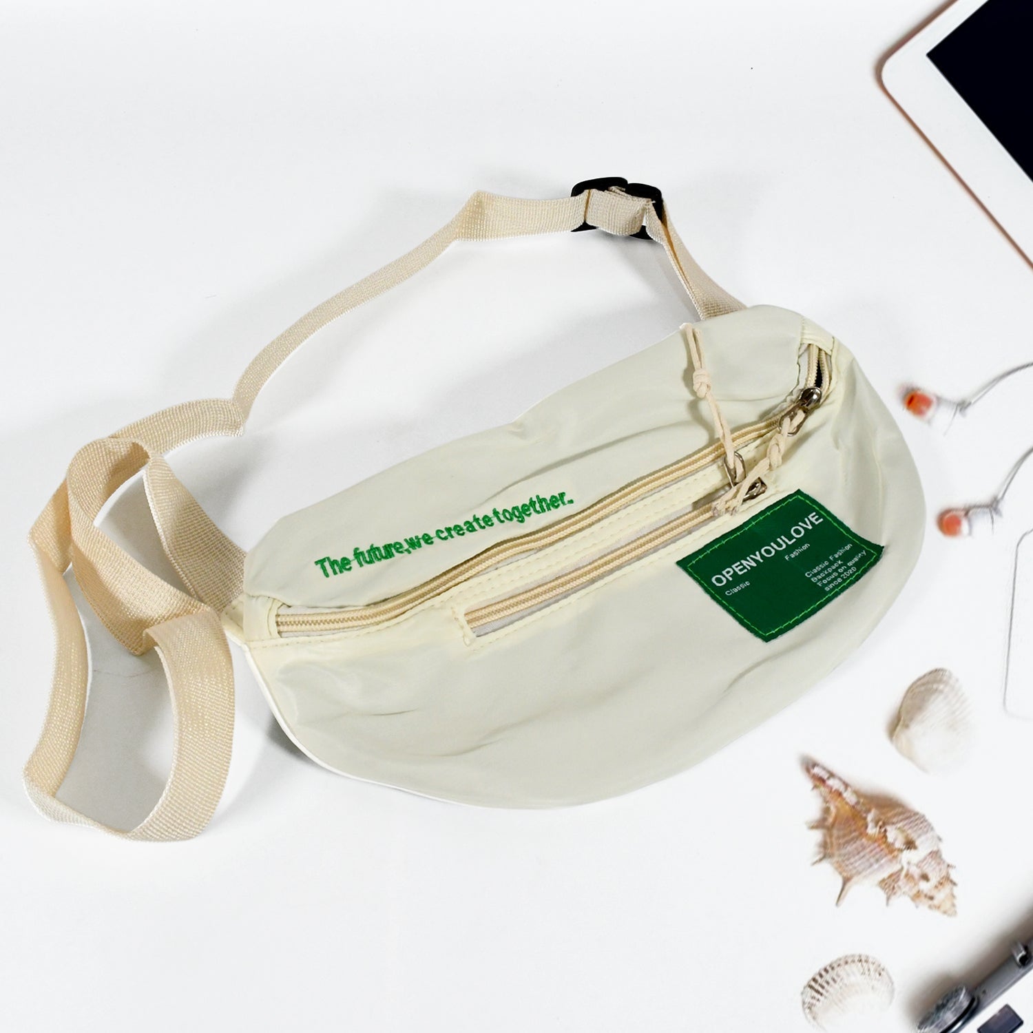 12847 Waist Bags For Men Women-Premium Stitching, Zippers Bag, Waterproof pocket, safe-Large Pack for Hiking Travel Camping Running Sports Outdoors, With Adjustable Strap Bag (Mix Design | 1 Pc)