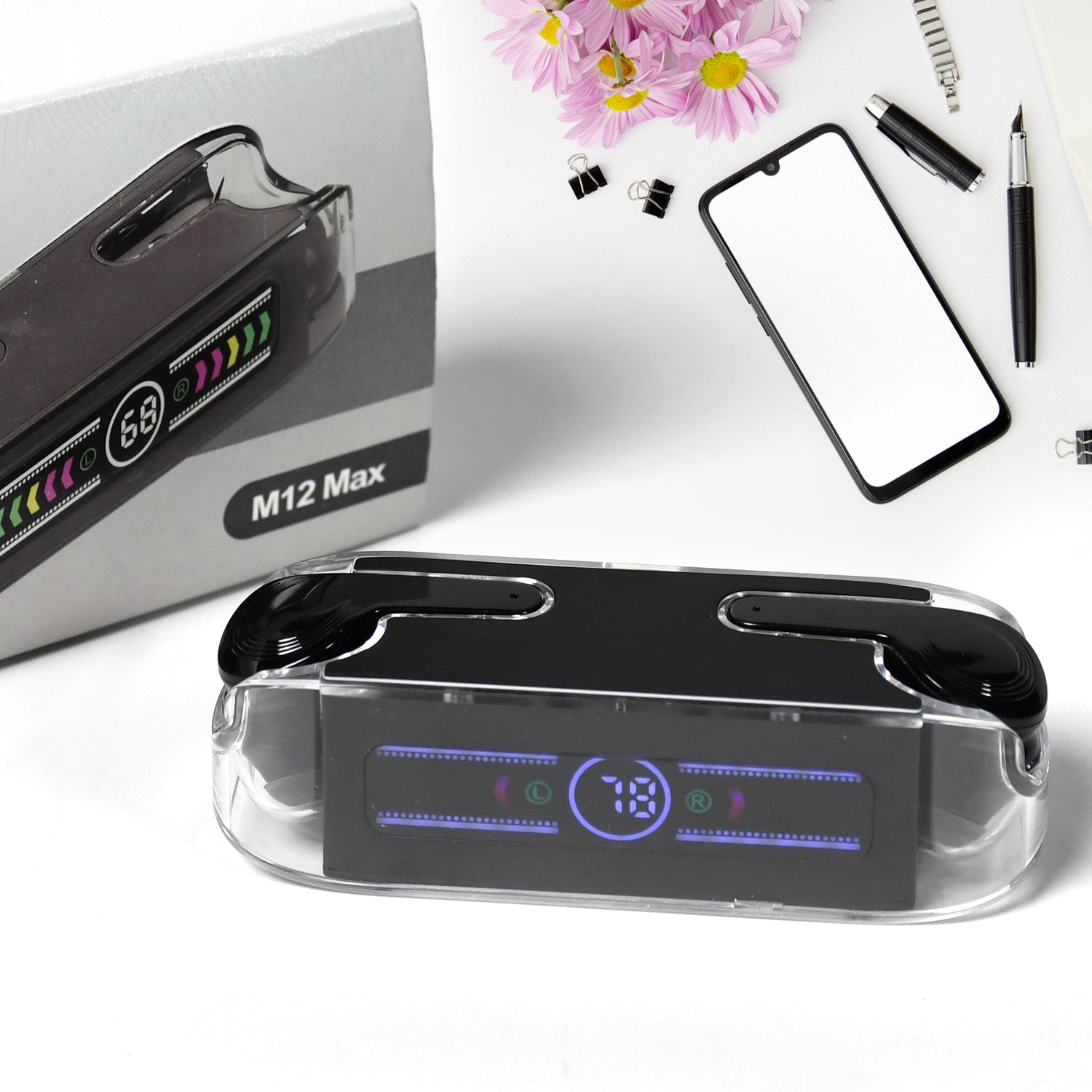 6705 Earphones, with touch control, Black Bluetooth M12 Max Wireless Technology Stereo Sound made with High-end Material