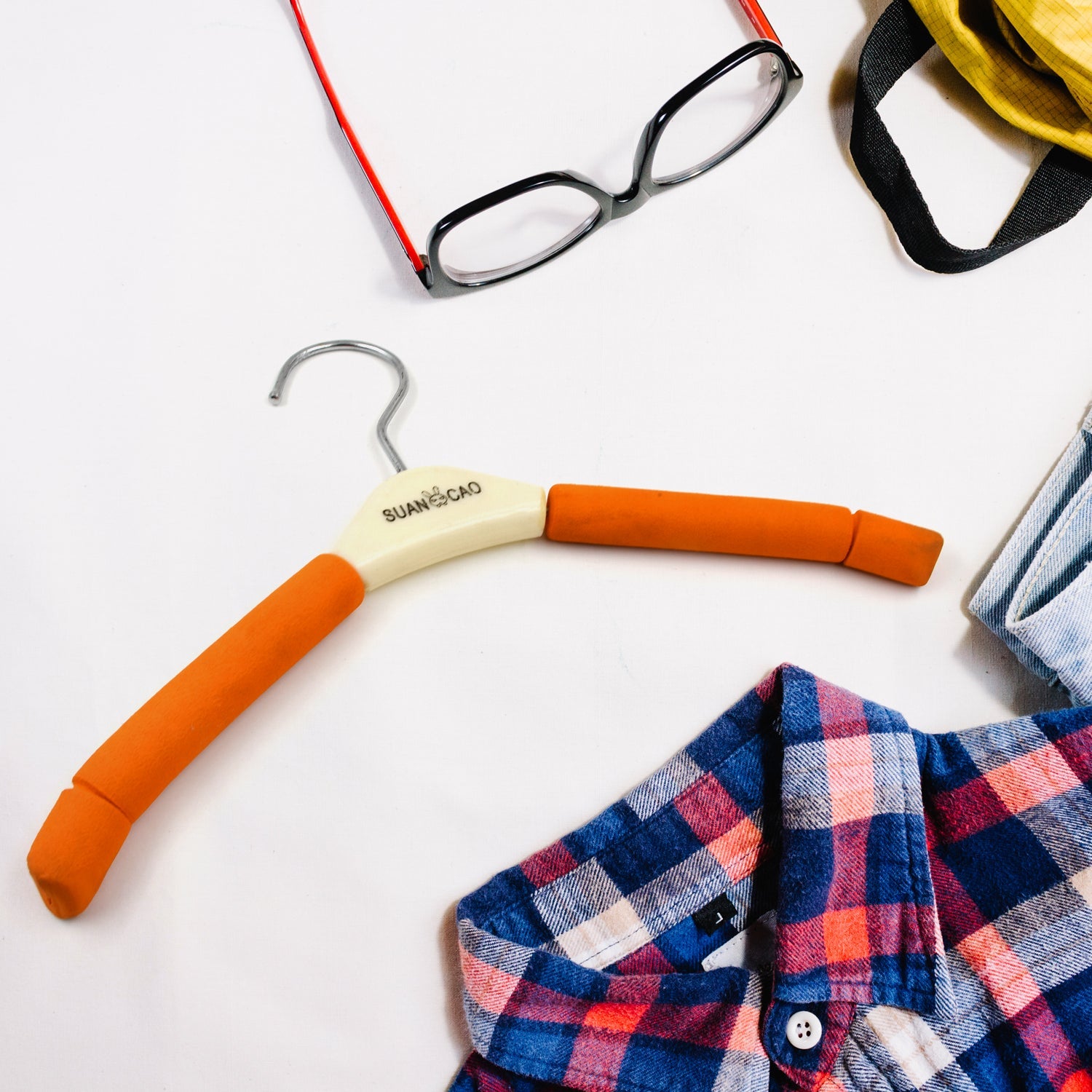 Solid Sponge Hanger Non-Slip Hanger Home No Trace Clothes Hanging Pants Clip Clothing Store Hangers, Clothes Hanger for Closet Wedding Dress Women, Men, Children Clothing (1 Pc / Mix Color)