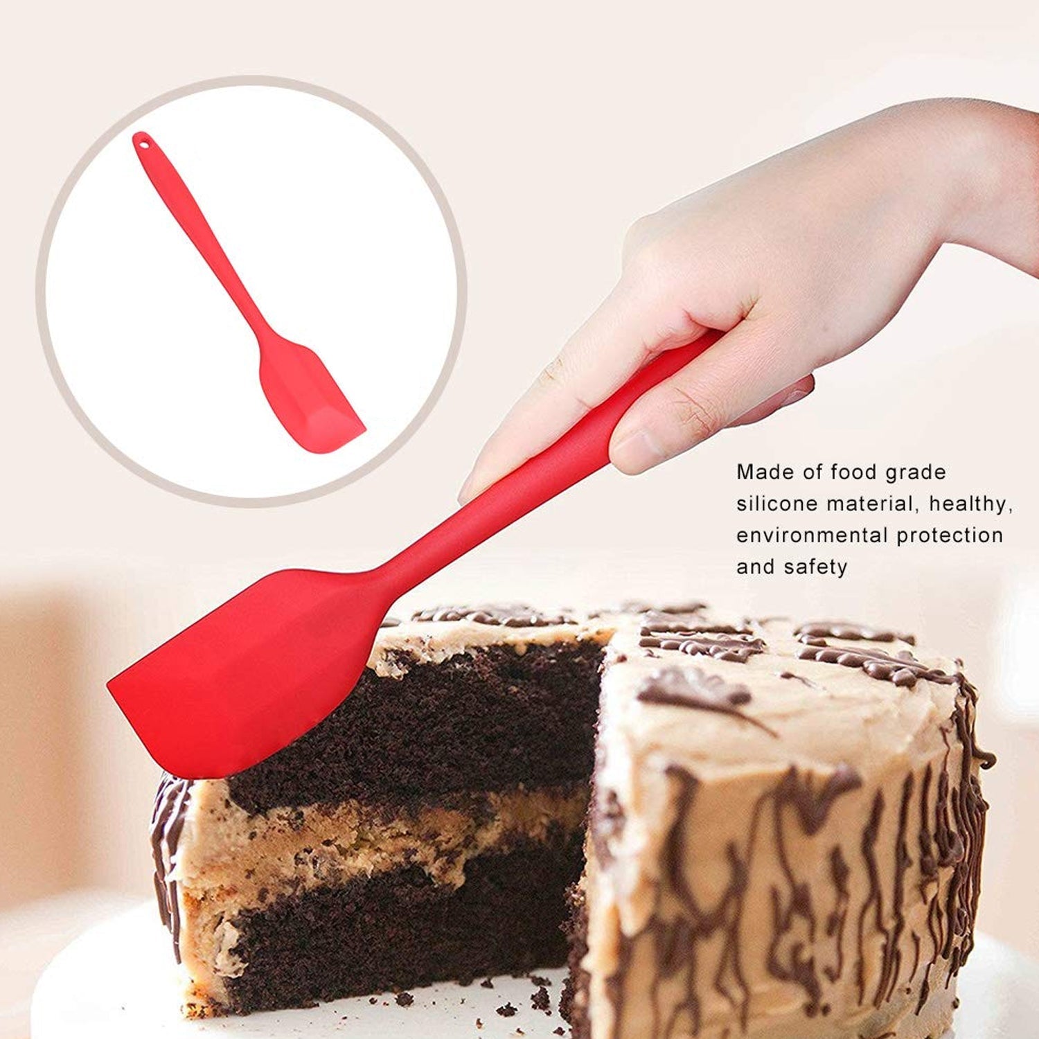 5448 SILICONE SPATULA NON-STICK CREAM SCRAPER PRACTICAL DURABLE HOUSEHOLD CAKE BREAD RUBBER SPATULA FOR COOKING BAKING (28cm)