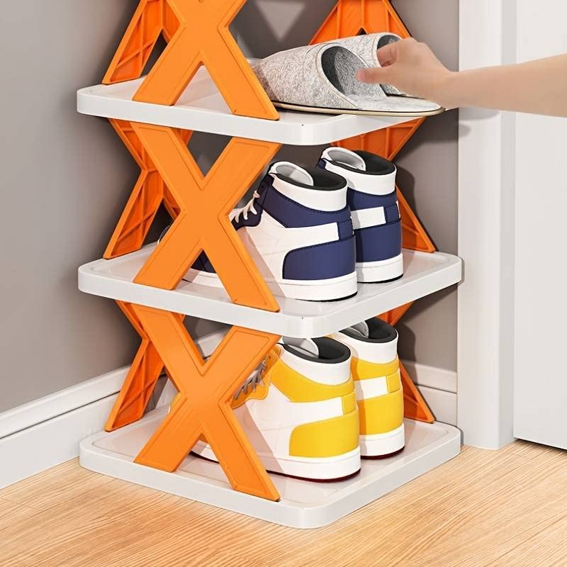 9054A 5 Tier Shoes Stand, Shoe Tower Rack Suit for Small Spaces, Closet, Small Entryway, Easy Assembly and Stable in Structure, Corner Storage Cabinet for Saving Space