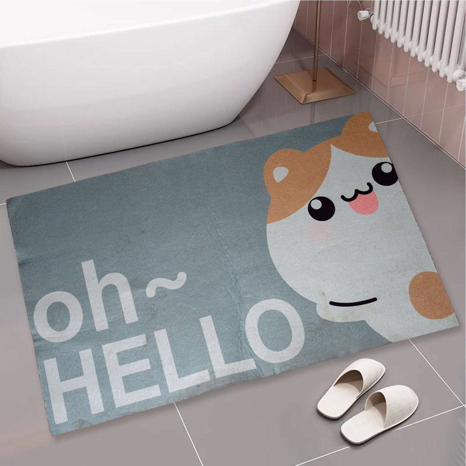 4036 Square Bathroom mat Water Absorbent mats Diatomite Door Mat Anti-Slip Bath Mat Quick Drying Absorbent mat for Home, Kitchen (59x40) (Mix Design)