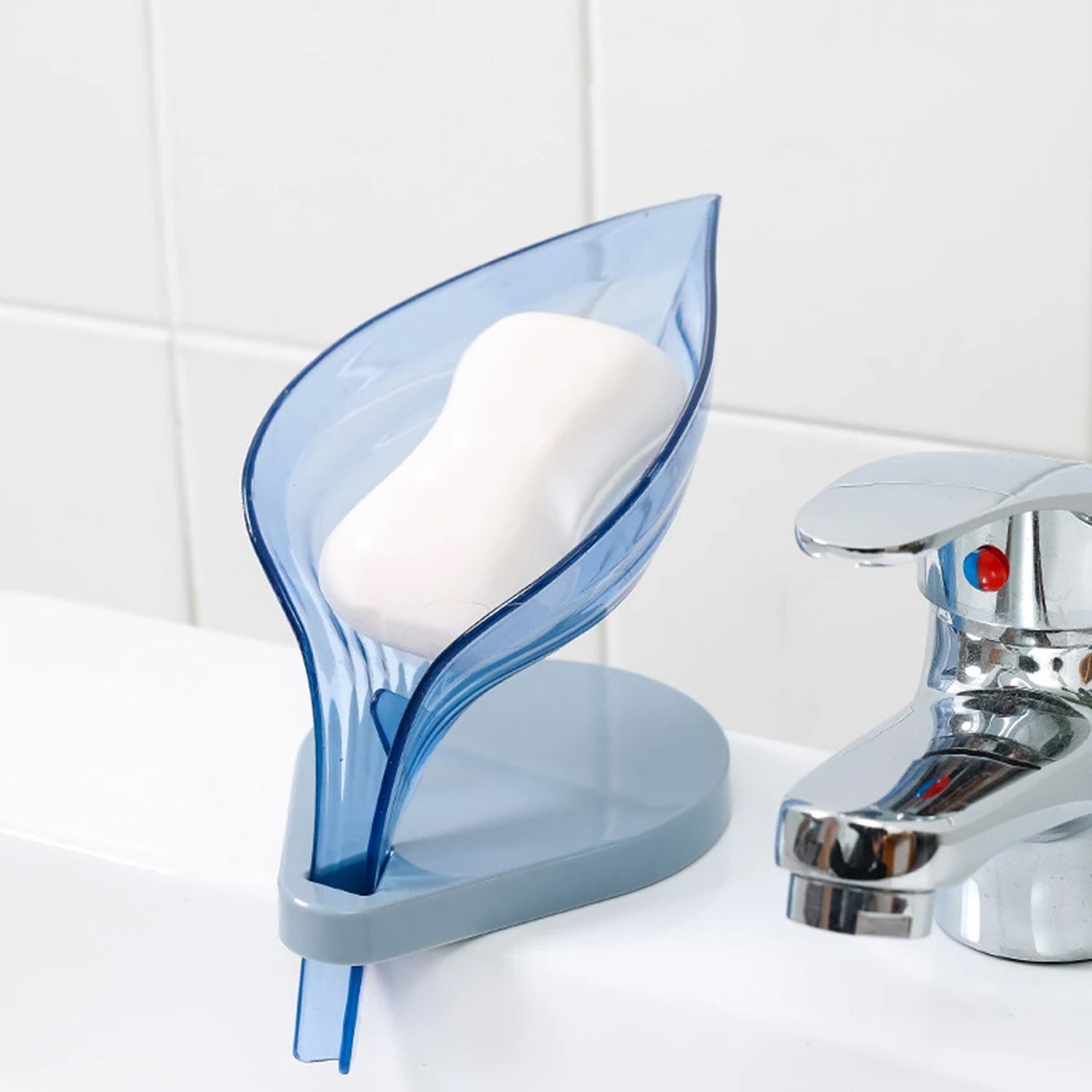 Plastic Leaf Shape Soap Box, Soap Holder (1 Pc / With Color Box)