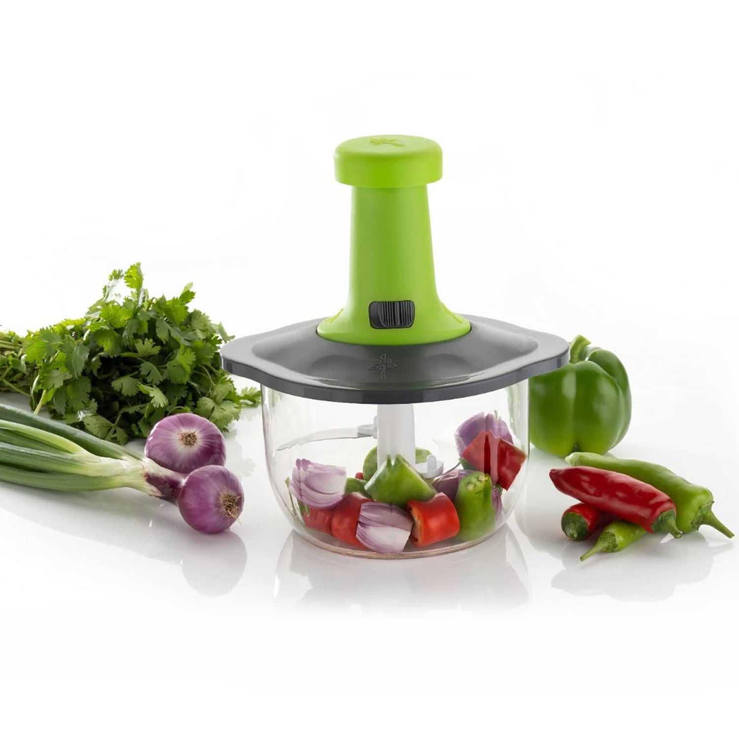 5329 Push Chopper Manual Food Chopper and Hand Push Vegetable Chopper, Cutter, Mixer Set for Kitchen with 3 Stainless Steel Blade