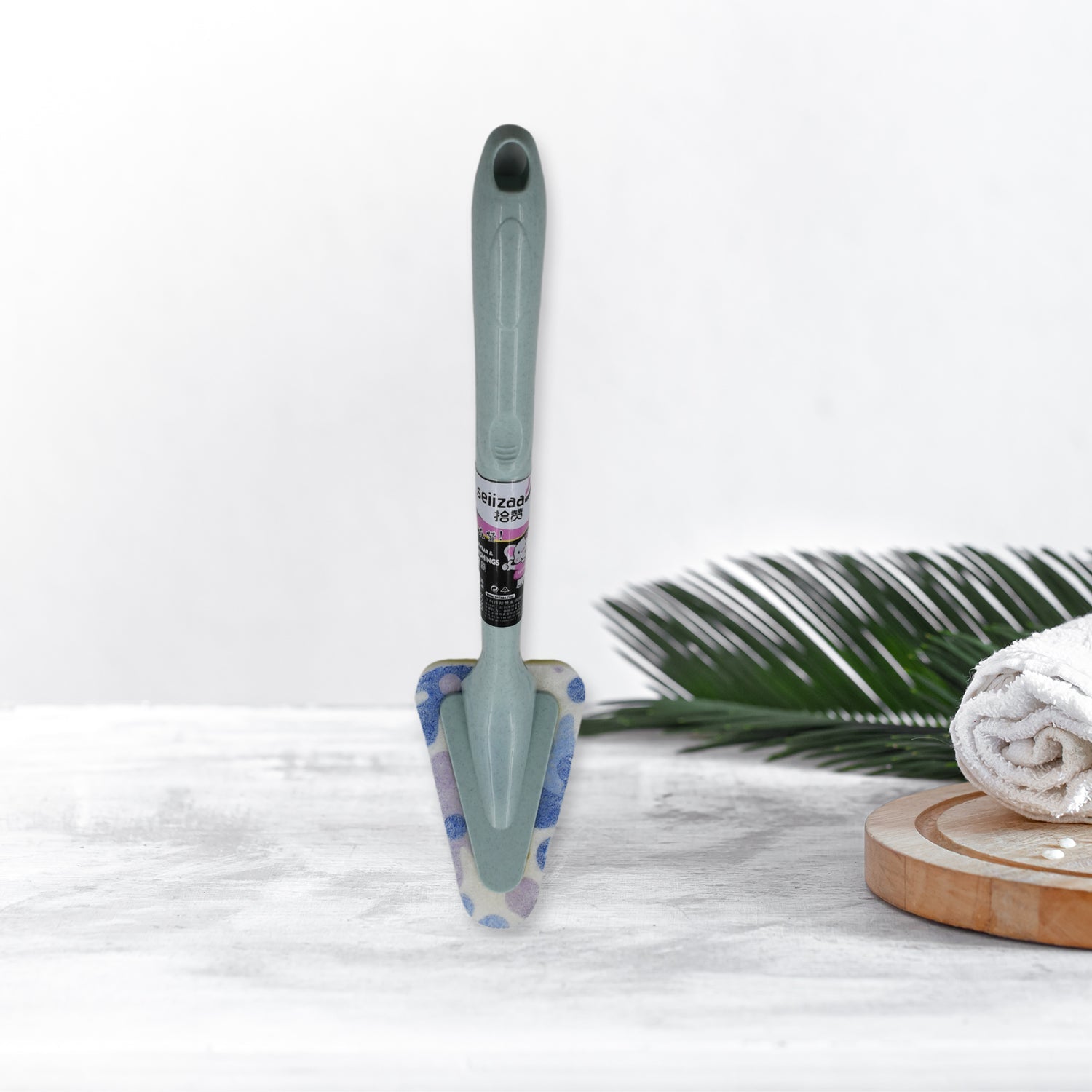 7223 Cleaning Supplies Kitchen Handle Universal Triangular Sponge Multifunctional Bathroom Brush Long Handle Kitchen , Dining & Bar