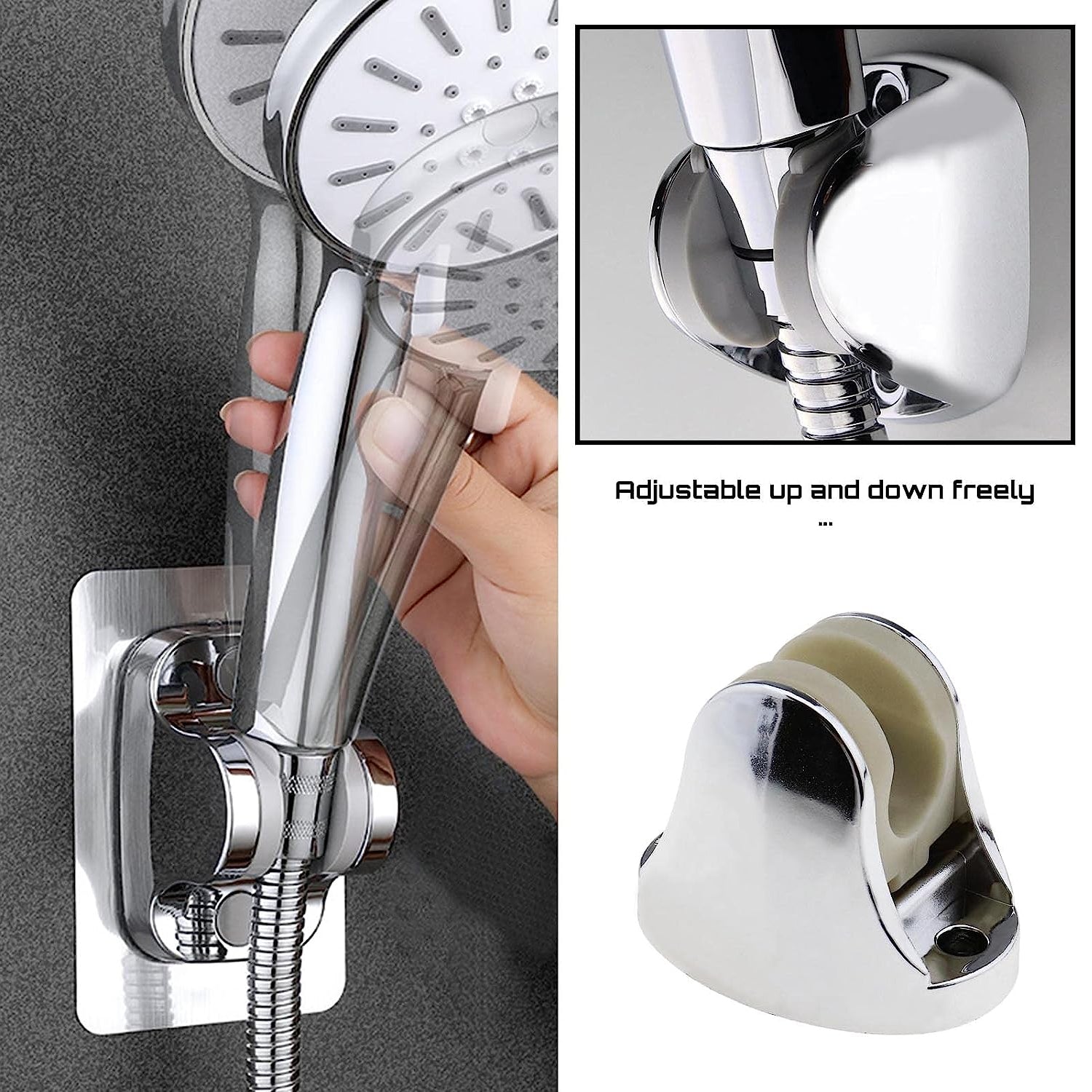 6255A Adjustable Hand Shower Holder with Fixing Screws Adjustable Bracket for Bathroom